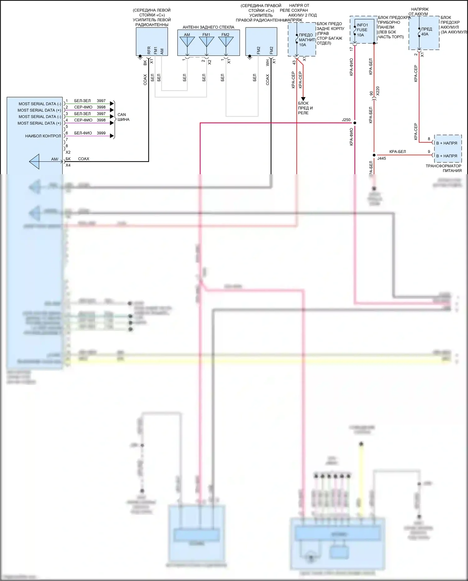 CT6 Cadillac I (2016-2019): Электросхема навигации, без аудиофильской системы (1 из 5) 
