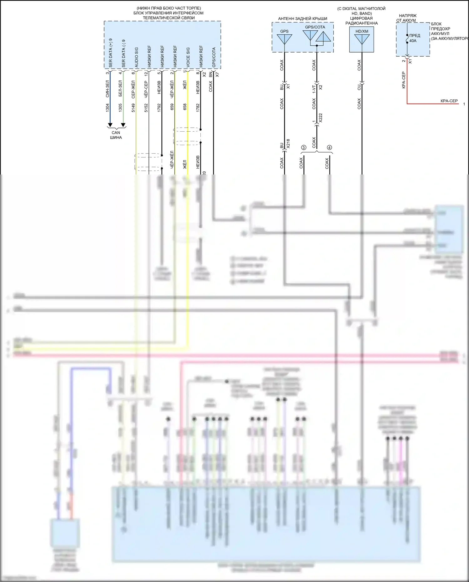 CT6 Cadillac I (2016-2019): Электросхема навигации, с аудиофильской системой (2 из 7) 