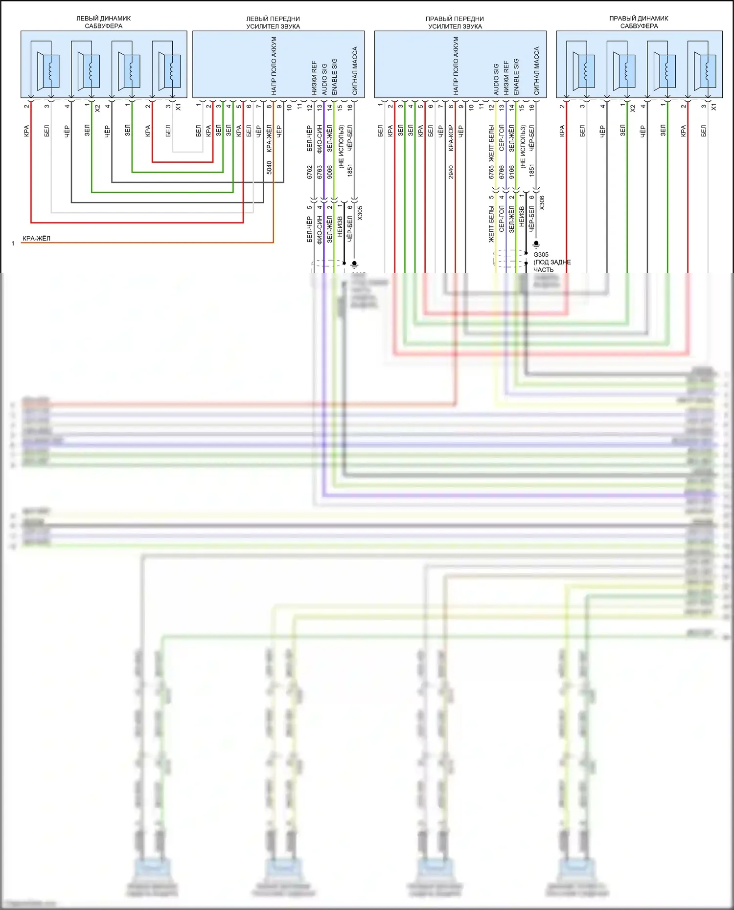 CT6 Cadillac I (2016-2019): Электросхема навигации, с аудиофильской системой (5 из 7) 