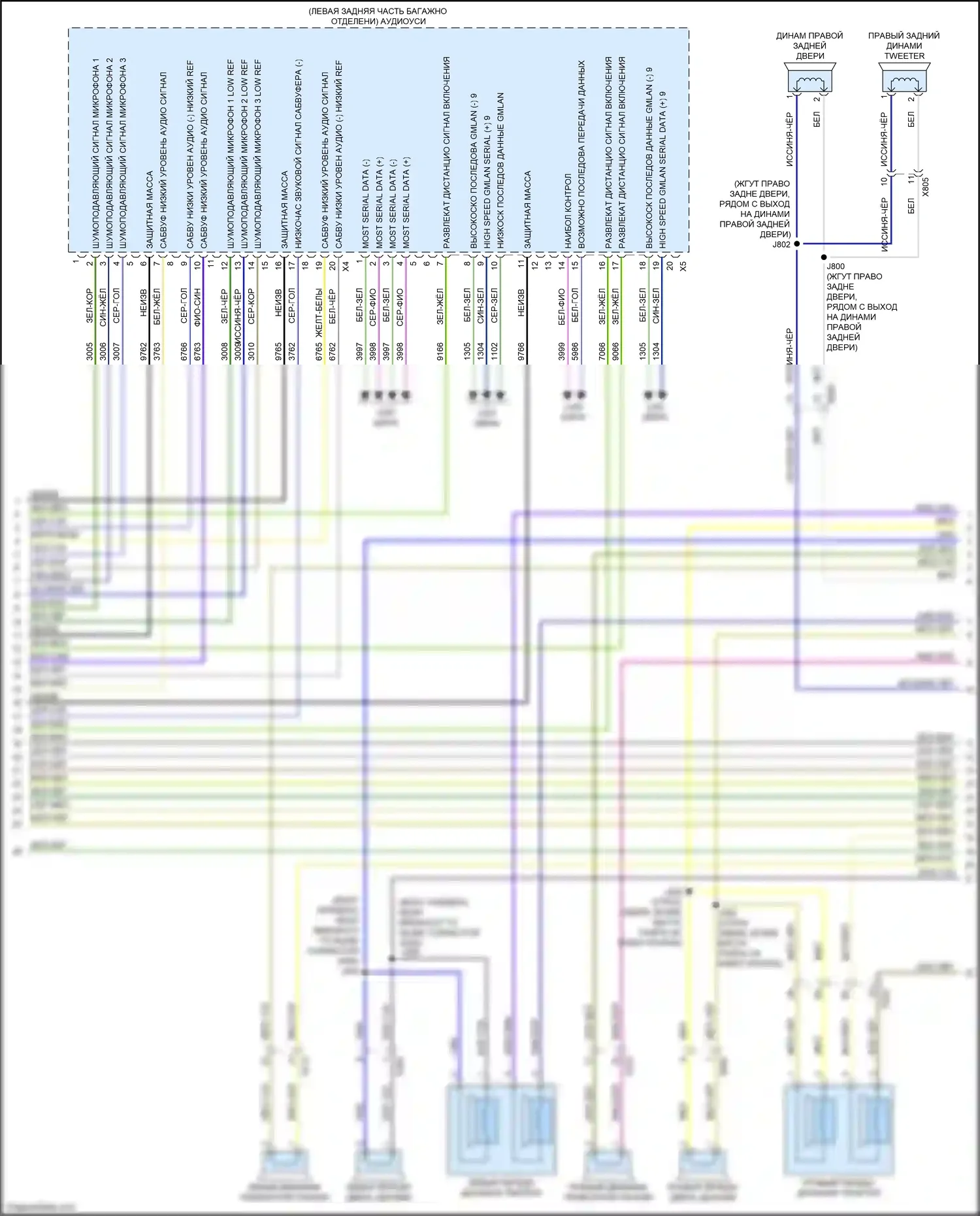 CT6 Cadillac I (2016-2019): Электросхема навигации, с аудиофильской системой (6 из 7) 