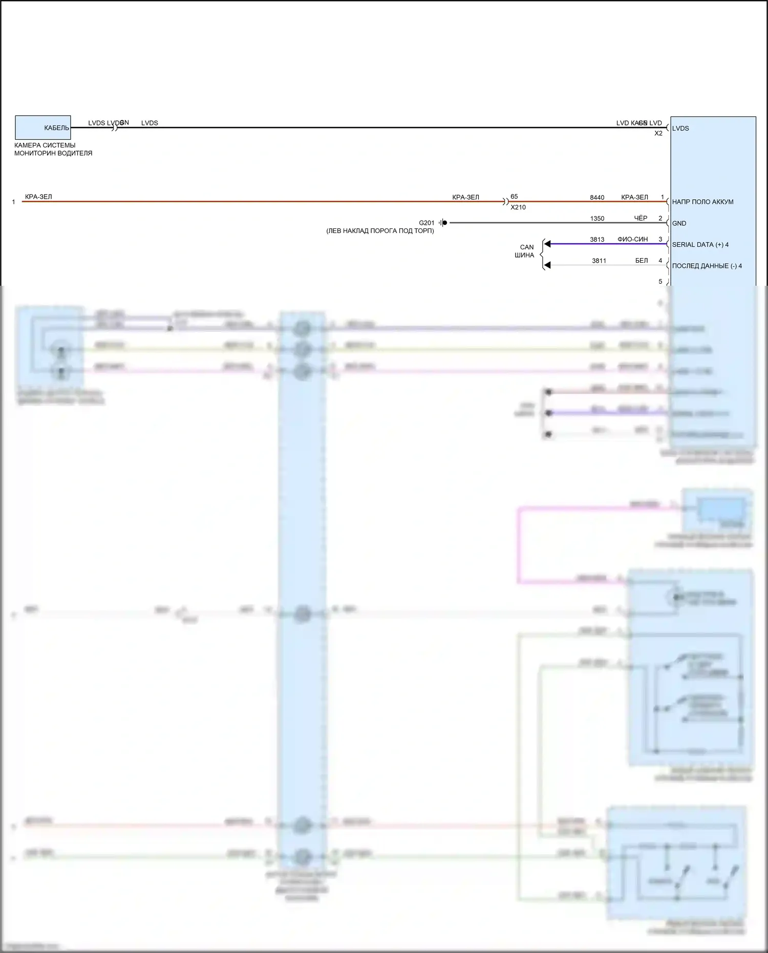 CT6 Cadillac I (2016-2019): Электросхема предупреждения о выходе из полосы движения, с супер круизным пакетом (2 из 2) 