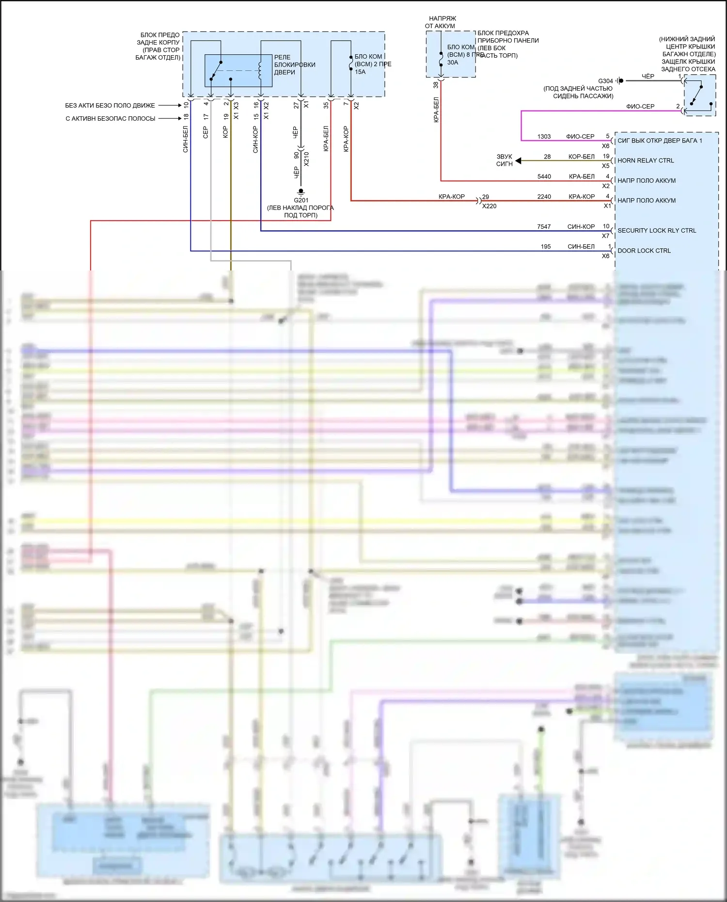 CT6 Cadillac I (2016-2019): Электросхема центрального замка (5 из 5) 