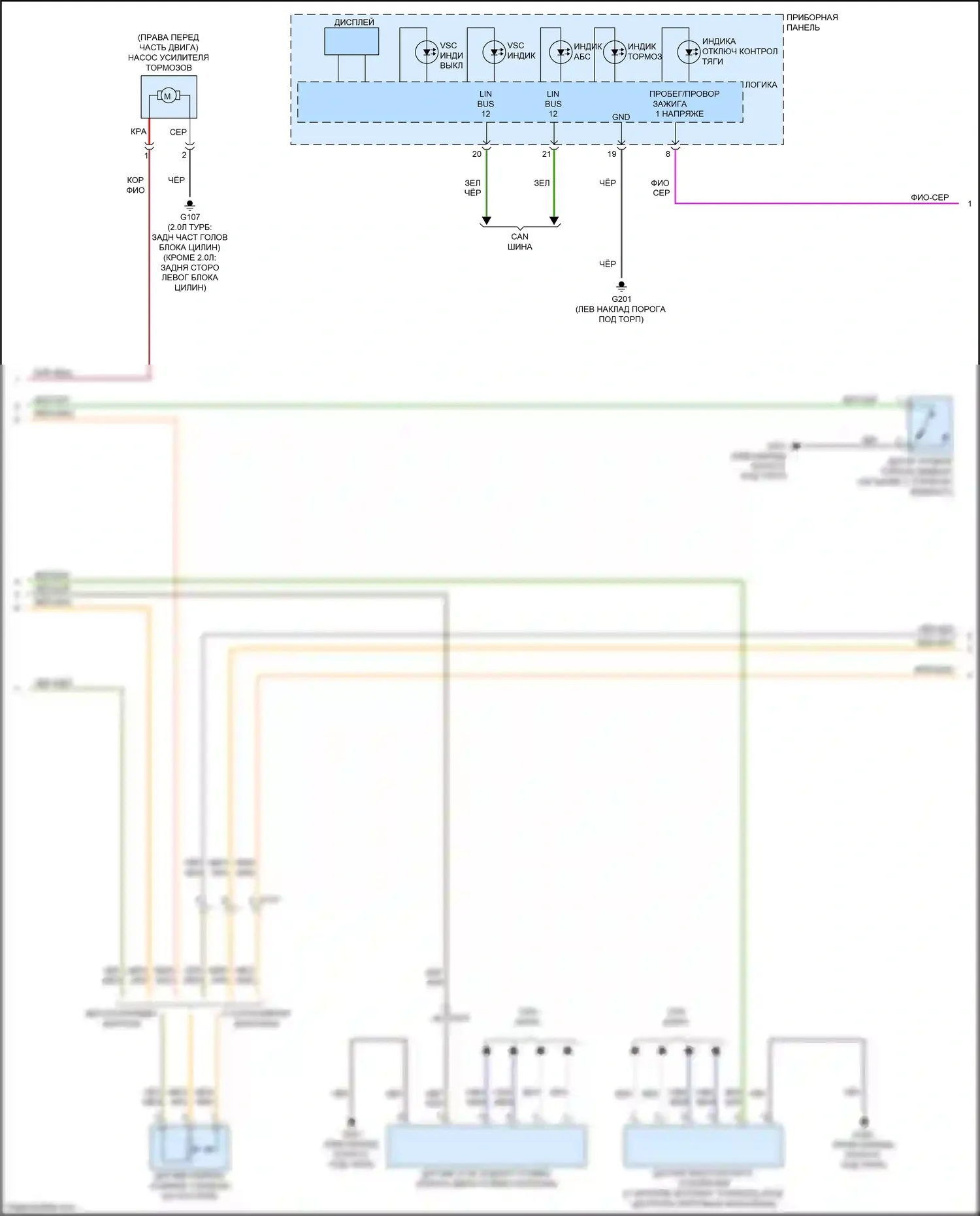 CTS-V Cadillac III (2013-2019): 3,6л vin 8, антиблокировочная система abs электросхема соединений (2 из 3) 