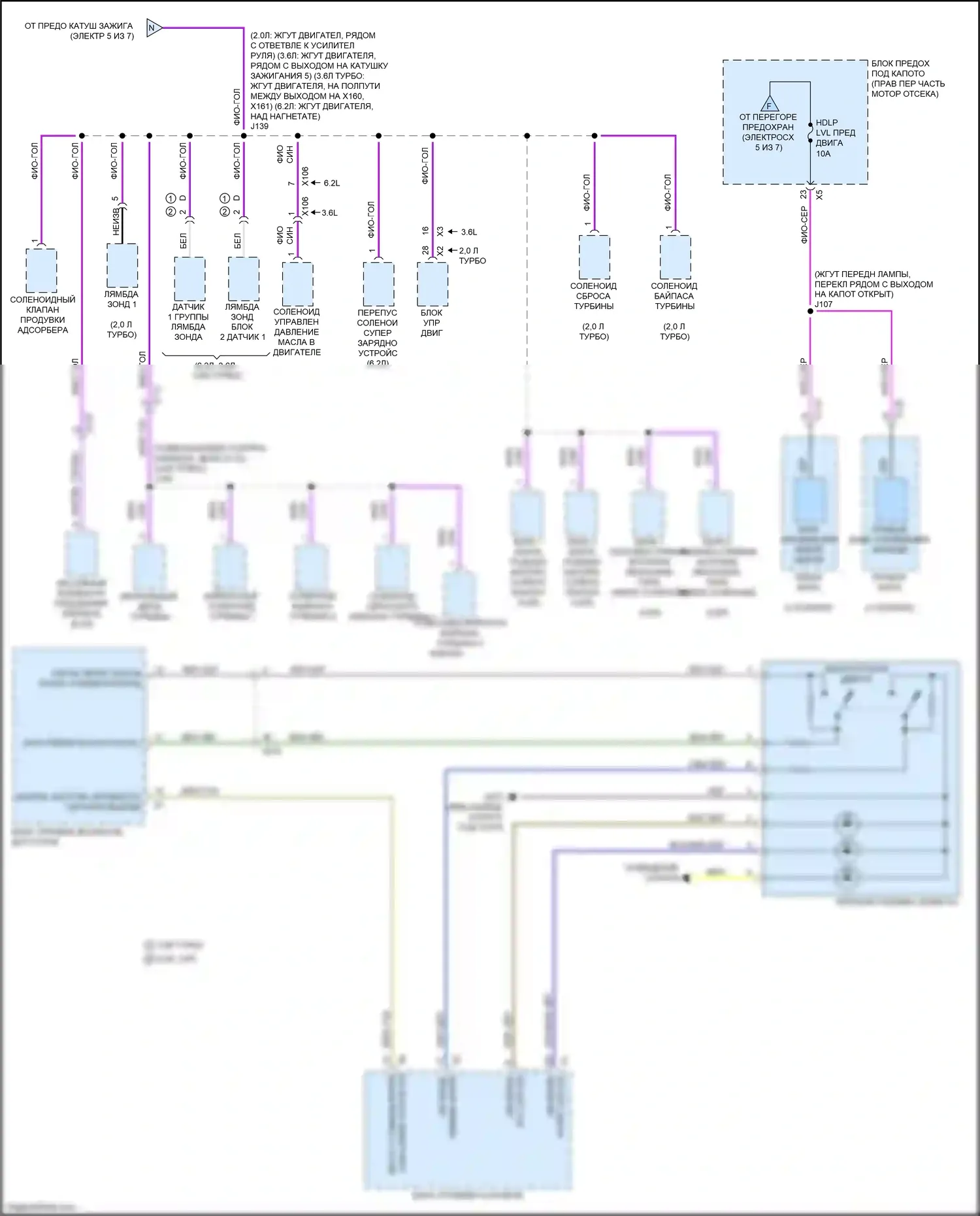 CTS-V Cadillac III (2013-2019): Электросхема блока предохранителей реле (7 из 7) 
