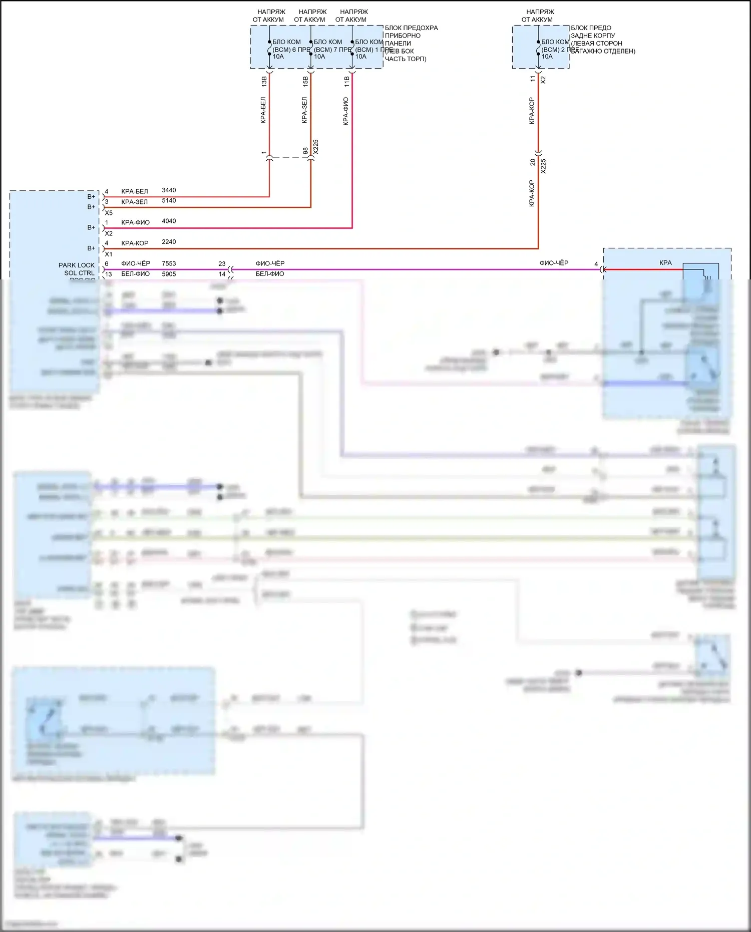 CTS-V Cadillac III (2013-2019): Электросхема блокировки селектора 