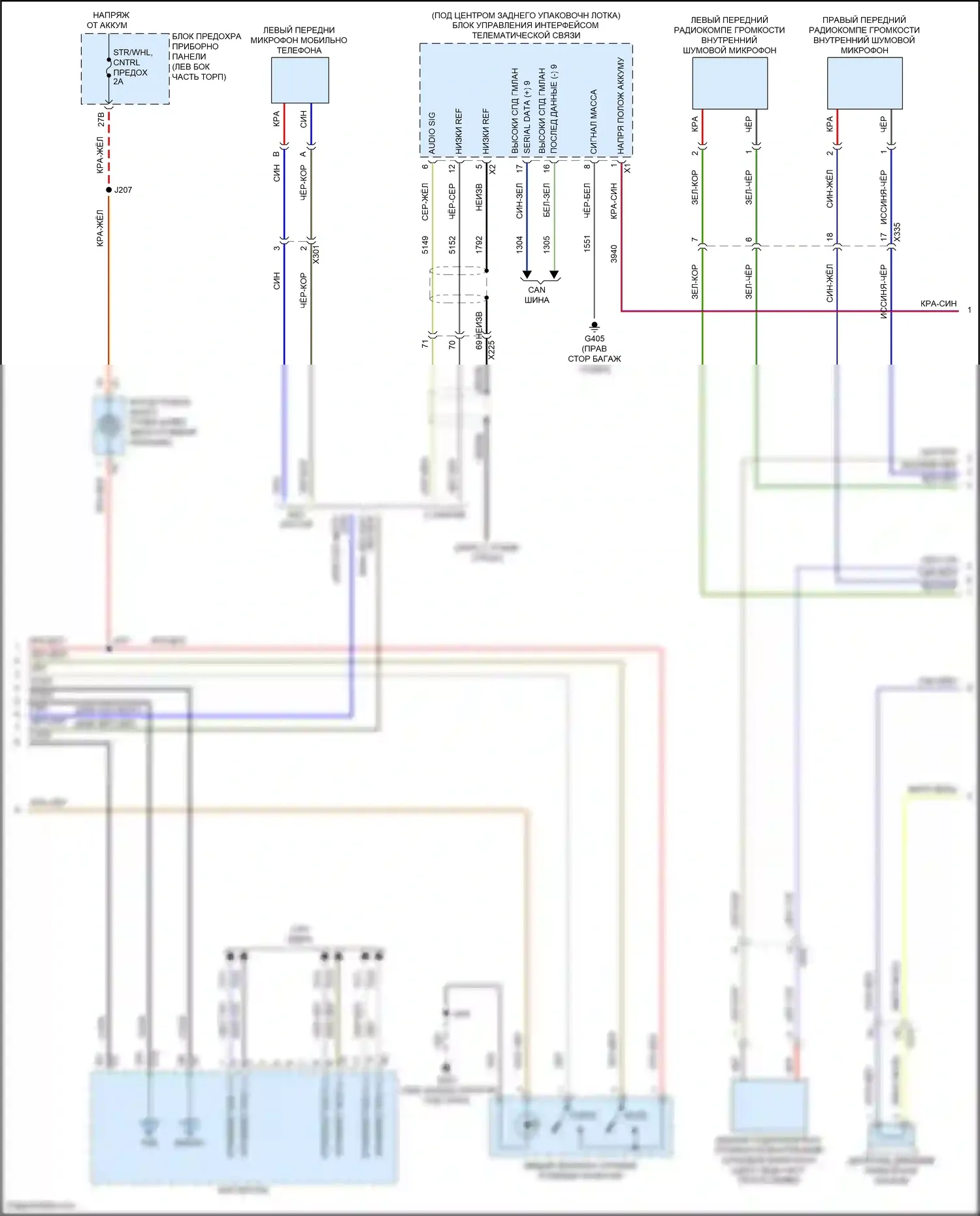CTS-V Cadillac III (2013-2019): Электросхема магнитолы, средний уровень (3 из 4) 