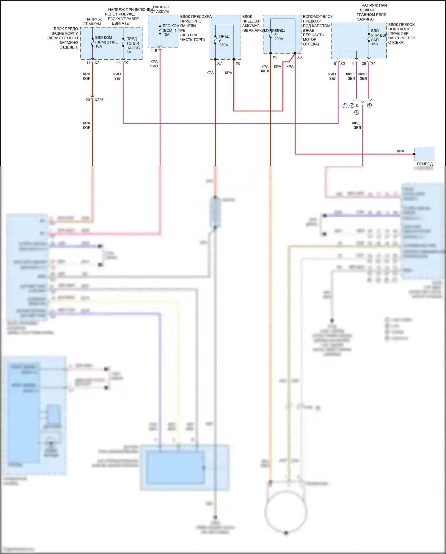 CTS-V Cadillac III (2013-2019): Электросхема генератора, без пуска-останова 