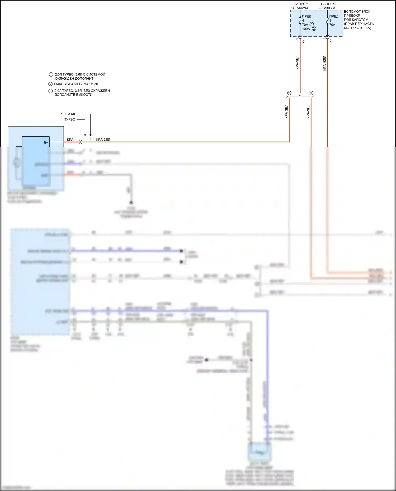 CTS-V Cadillac III (2013-2019): Электросхема вентилятора охлаждения (1 из 2) 