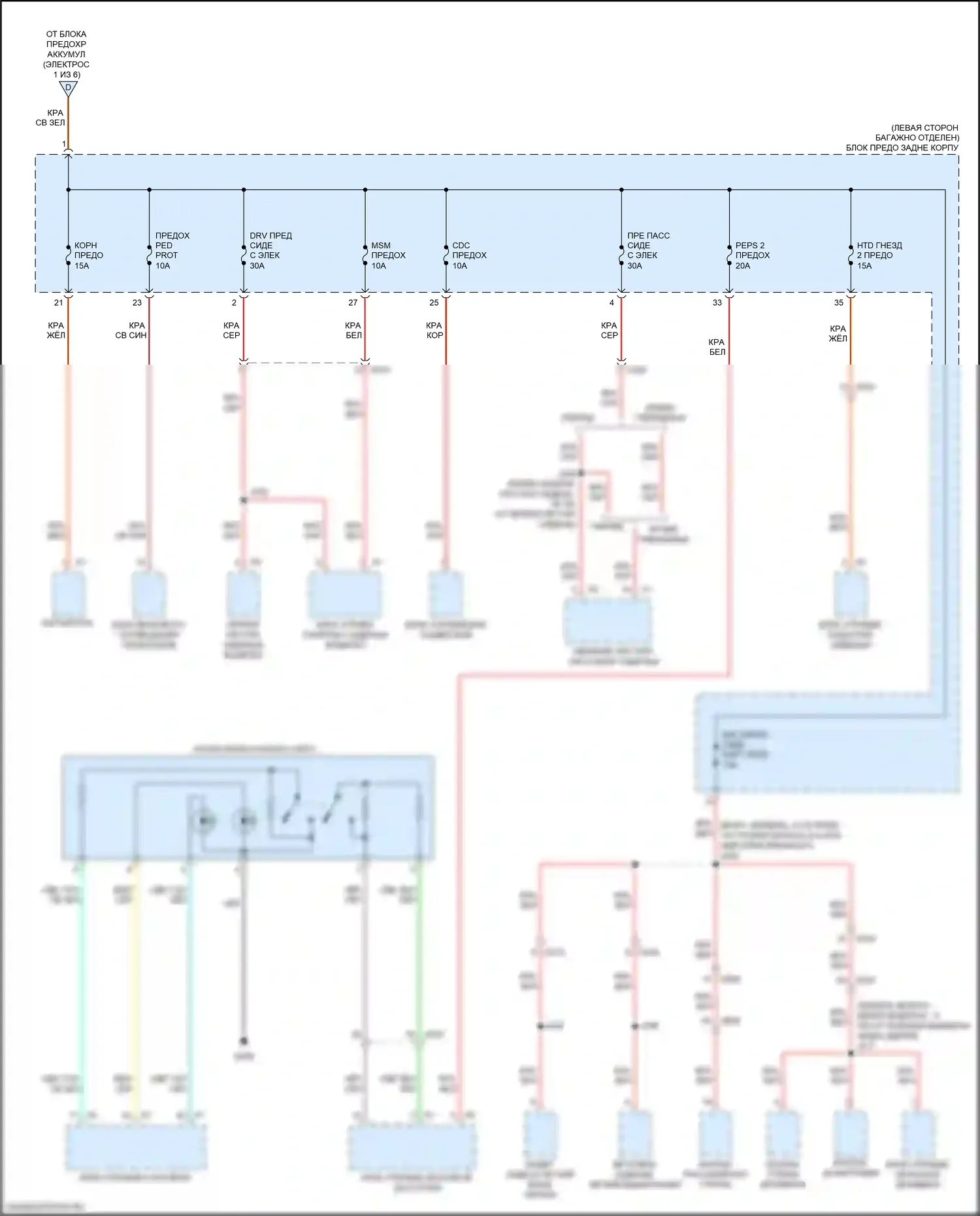 ELR Cadillac I рестайлинг (2015-2016): Электросхема блока предохранителей реле (6 из 6) 