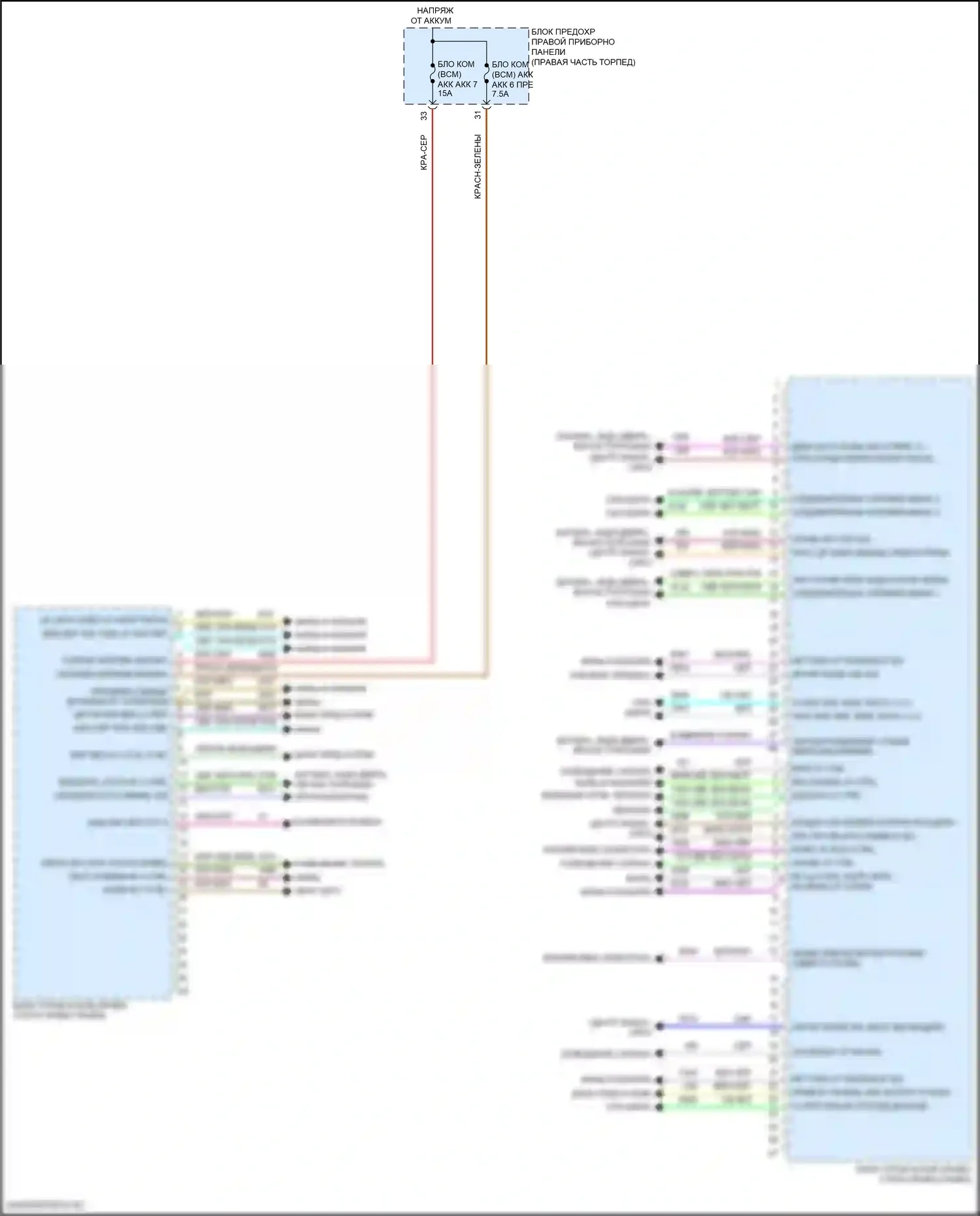ELR Cadillac I рестайлинг (2015-2016): Электросхема блоков управления кузовом (2 из 2) 