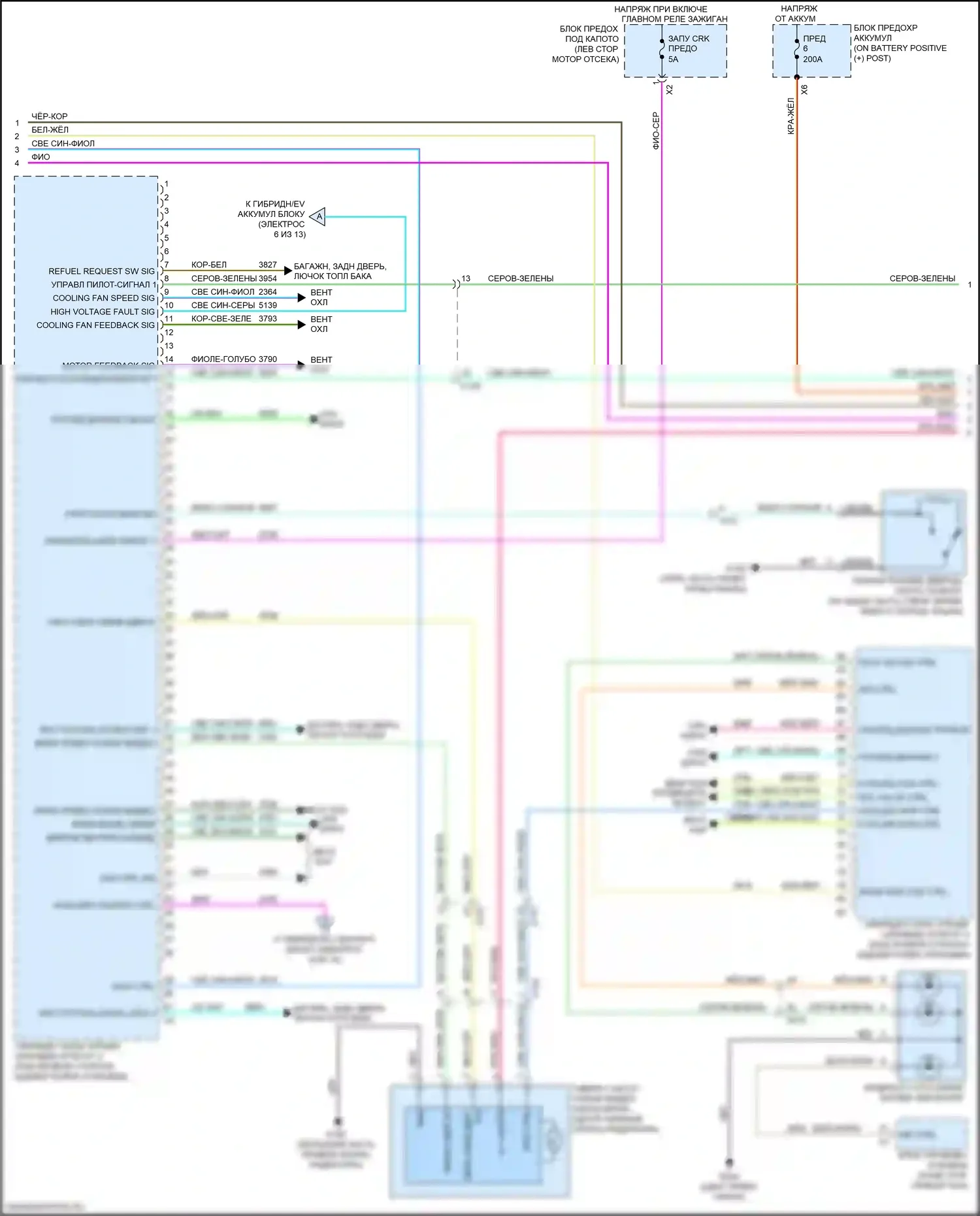ELR Cadillac I рестайлинг (2015-2016): Электросхема двигателя 1.4l vin 4, электросхема гибридной системы (4 из 13) 