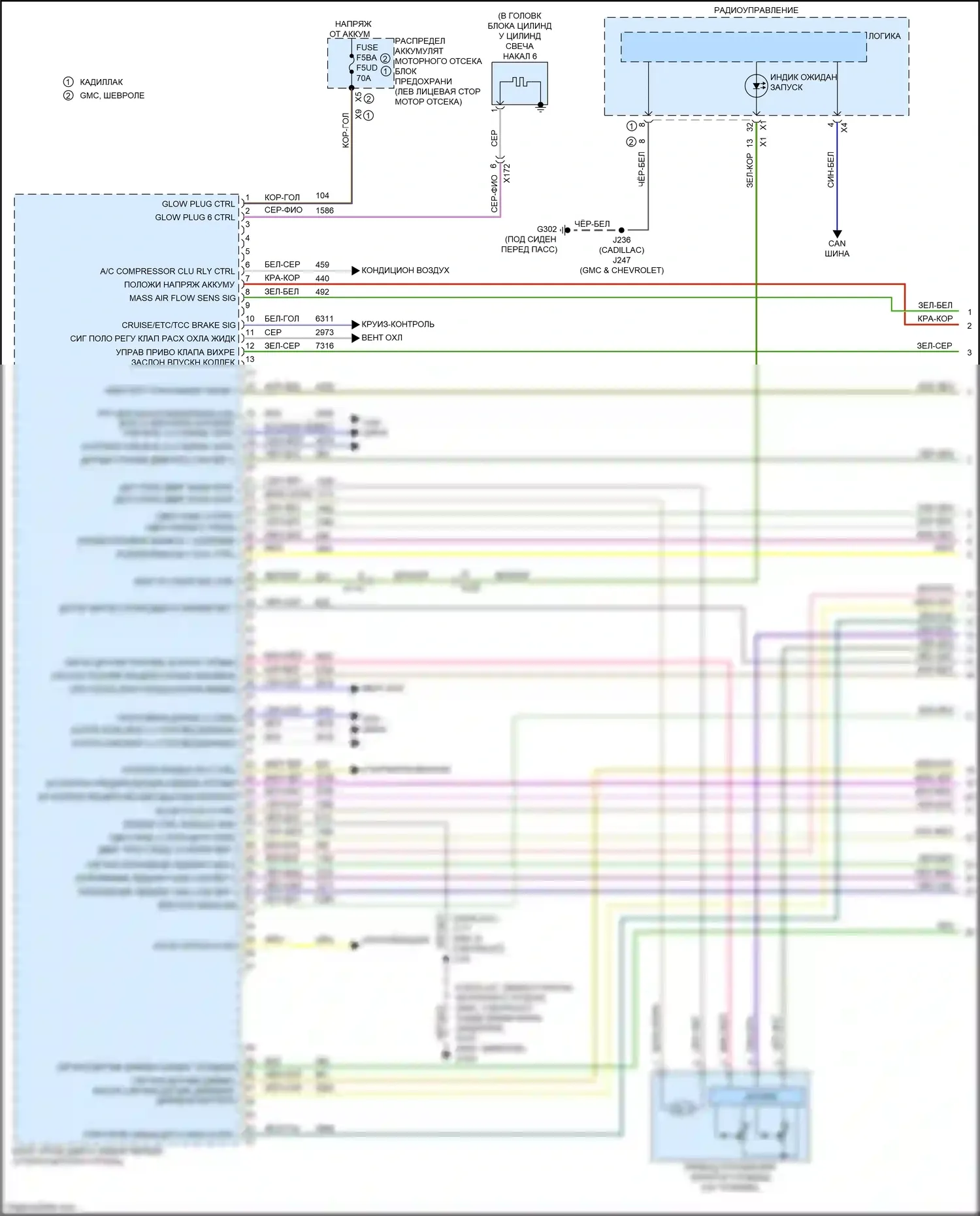 Escalade-V Cadillac GMT 1XX (2022-2024): Электросхема двигателя 3.0l vin t (1 из 9) 