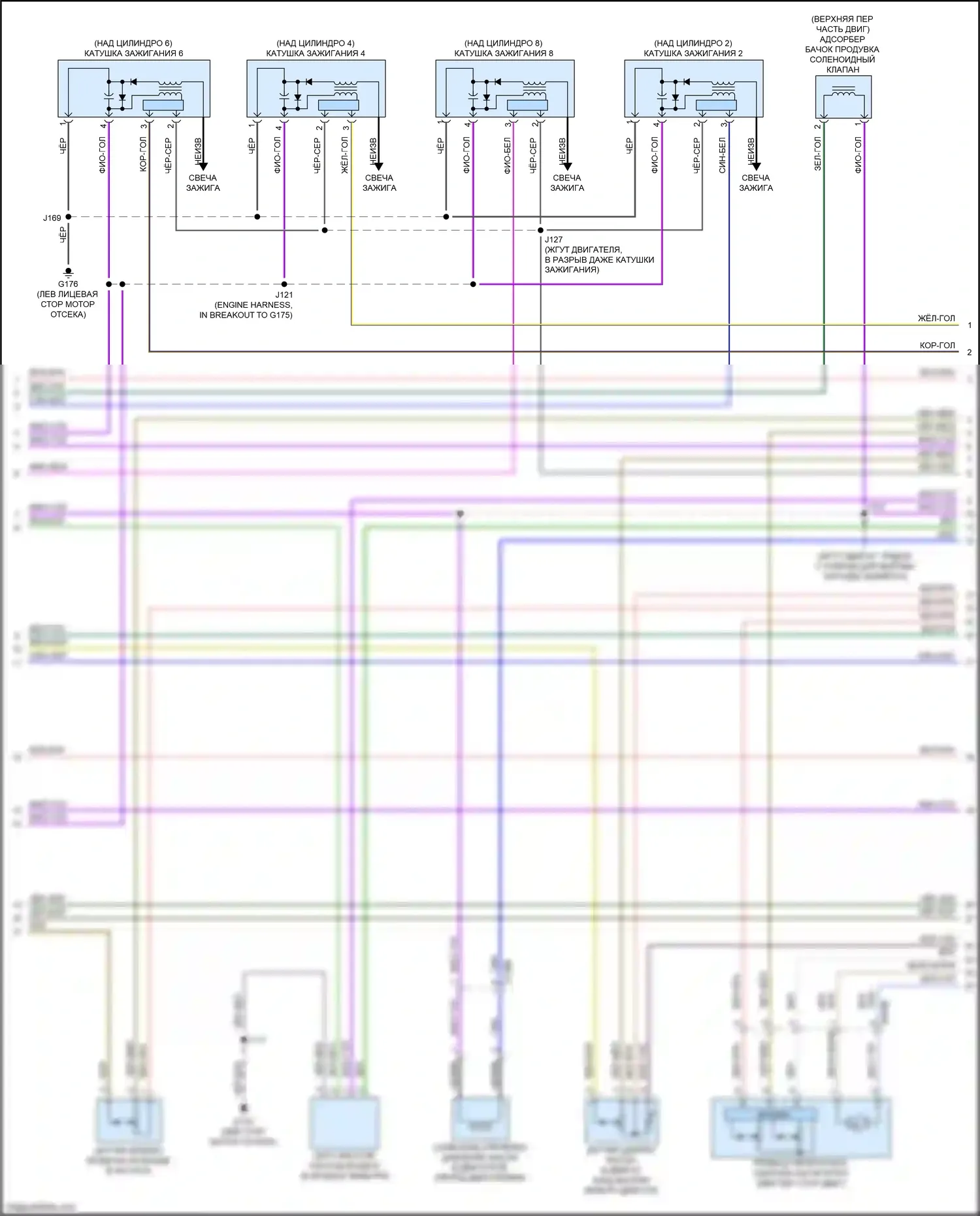 Escalade-V Cadillac GMT 1XX (2022-2024): Электросхема двигателя 6.2l vin 6 (6 из 9) 