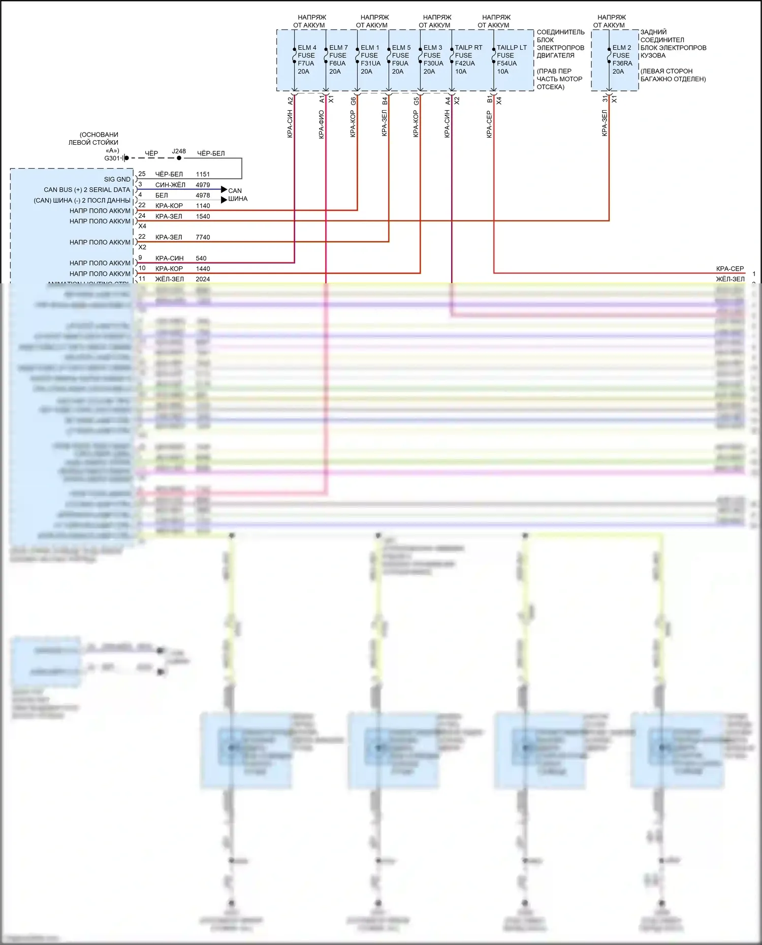 Escalade-V Cadillac GMT 1XX (2022-2024): Электросхема фар и фонарей (1 из 4) 