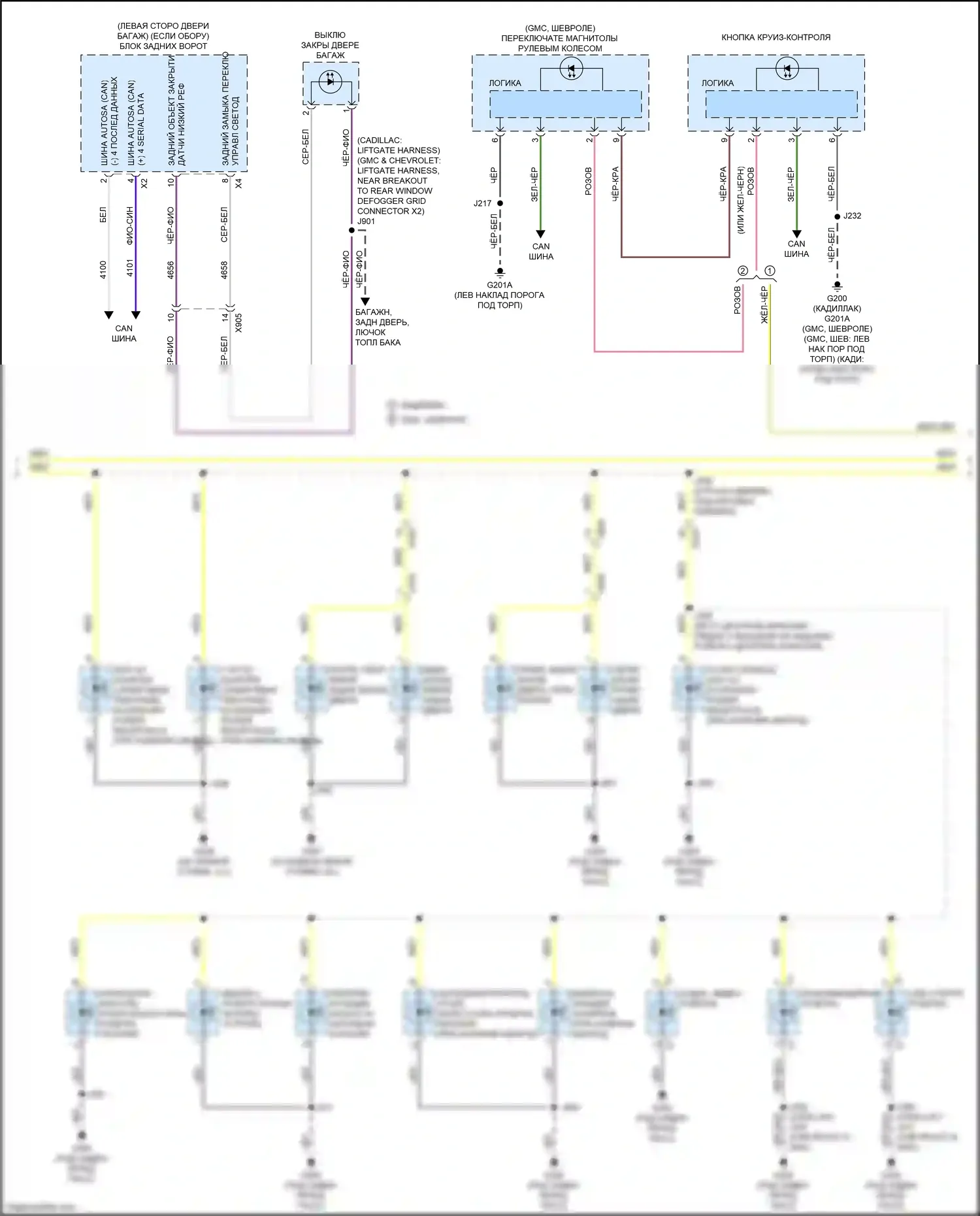 Escalade-V Cadillac GMT 1XX (2022-2024): Электросхема подсветки приборной панели (3 из 4) 
