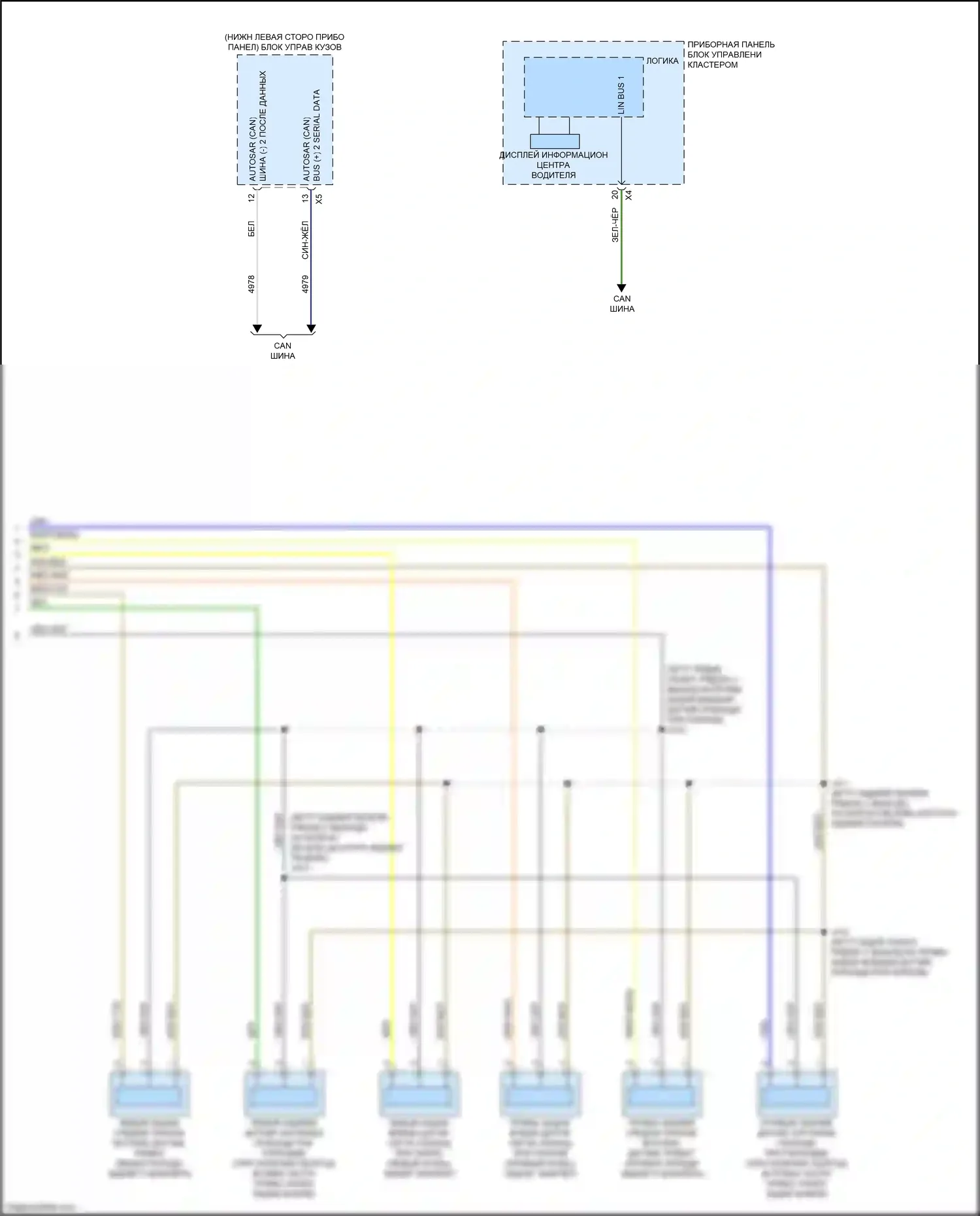 Escalade-V Cadillac GMT 1XX (2022-2024): Электросхема парктроника (2 из 2) 