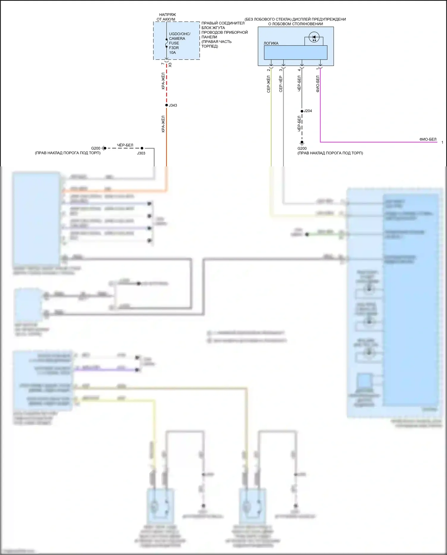 Escalade-V Cadillac GMT 1XX (2022-2024): Электросхема сигнализации о выходе из полосы движения (1 из 2) 