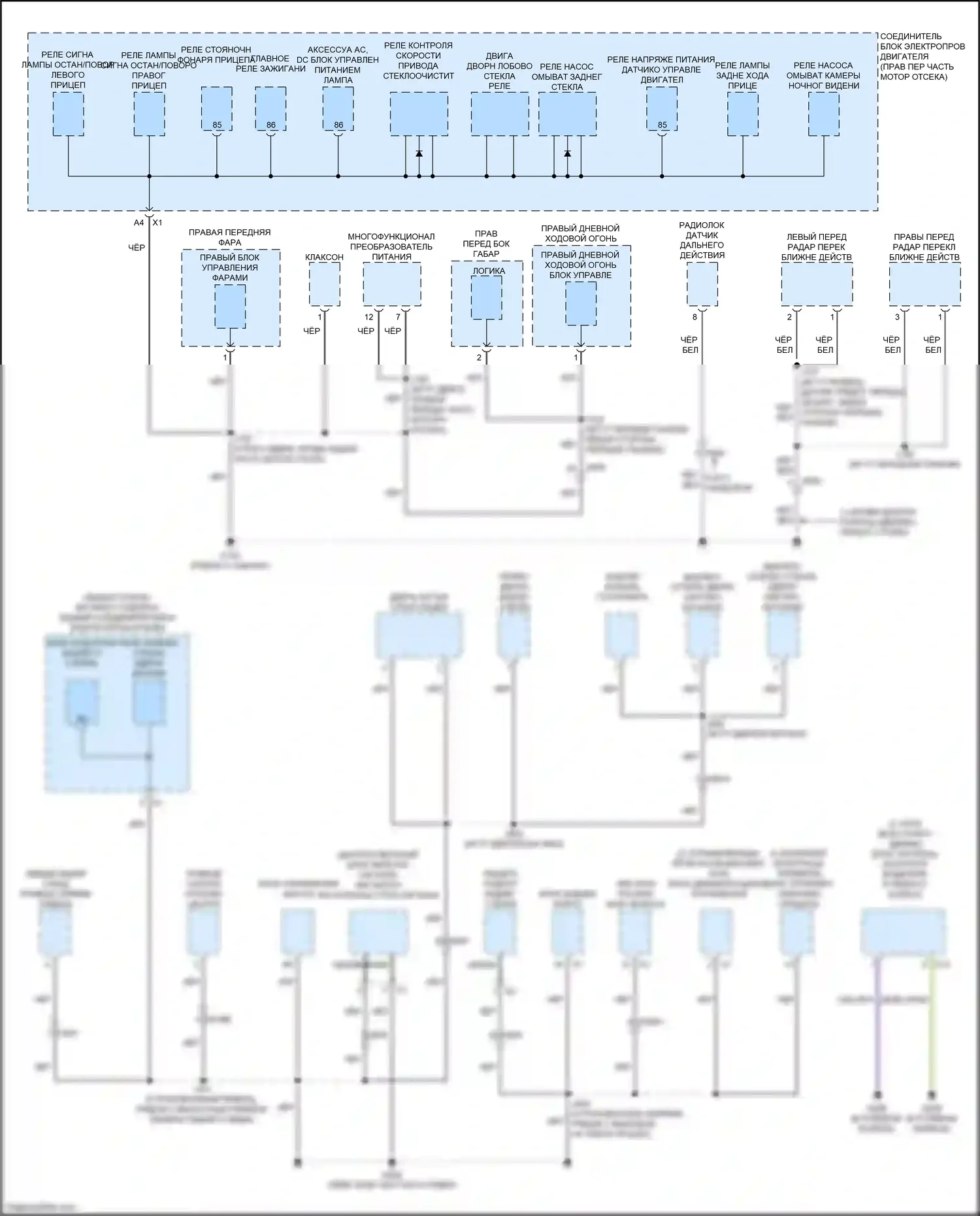 Escalade-V Cadillac GMT 1XX (2022-2024): Электросхема разводки массы (1 из 10) 