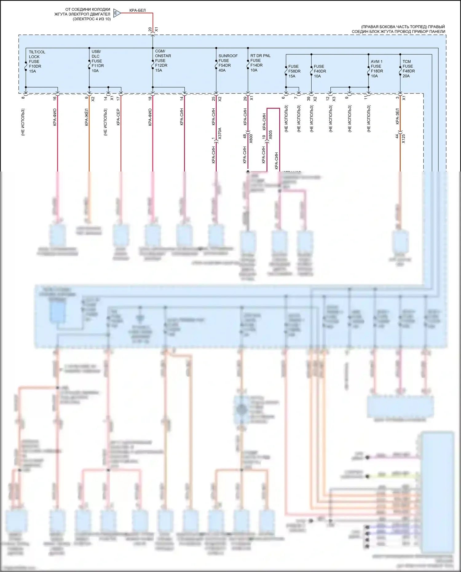 Escalade Cadillac GMT 1XX (2020-2024): Электросхема блока предохранителей реле (5 из 10) 