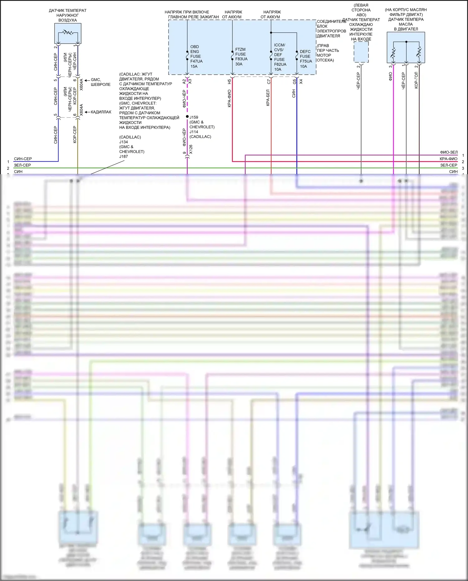 Escalade Cadillac GMT 1XX (2020-2024): Электросхема двигателя 3.0l vin t (4 из 9) 