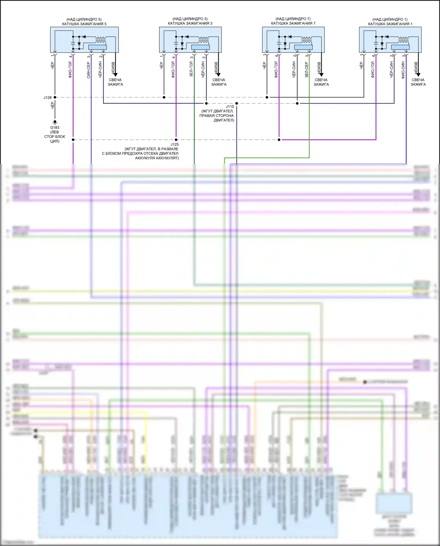 Escalade Cadillac GMT 1XX (2020-2024): Электросхема двигателя 6.2l vin 6 (5 из 9) 