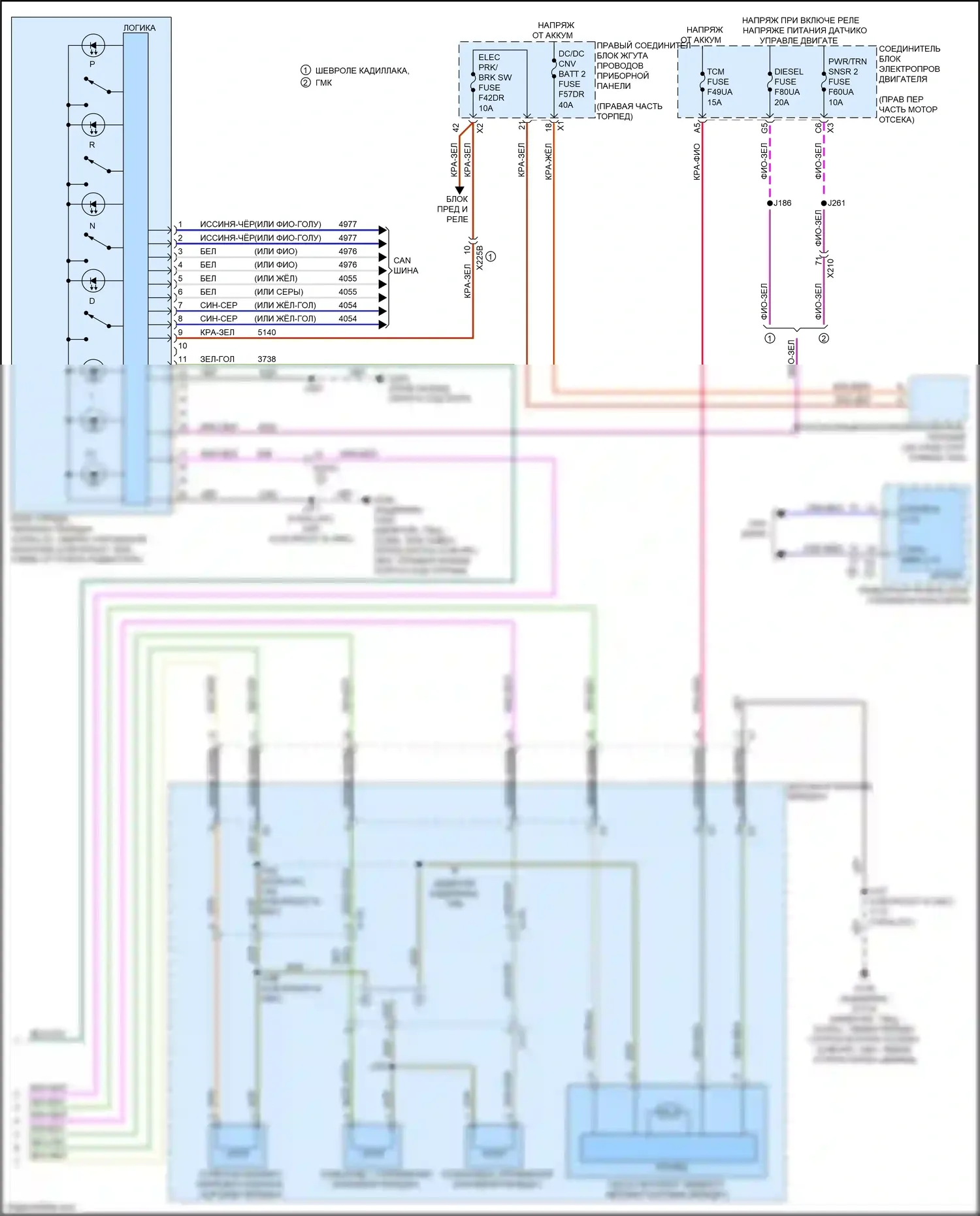 Escalade Cadillac GMT 1XX (2020-2024): Электросхема автоматической коробки передач (4 из 4) 