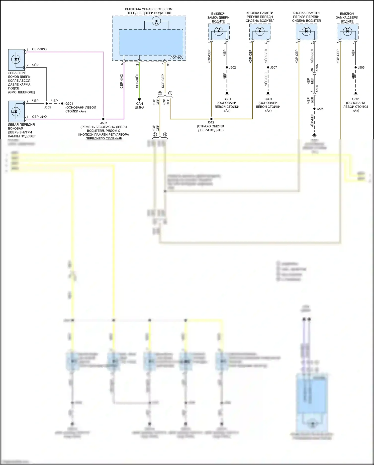 Escalade Cadillac GMT 1XX (2020-2024): Электросхема подсветки приборной панели (2 из 4) 