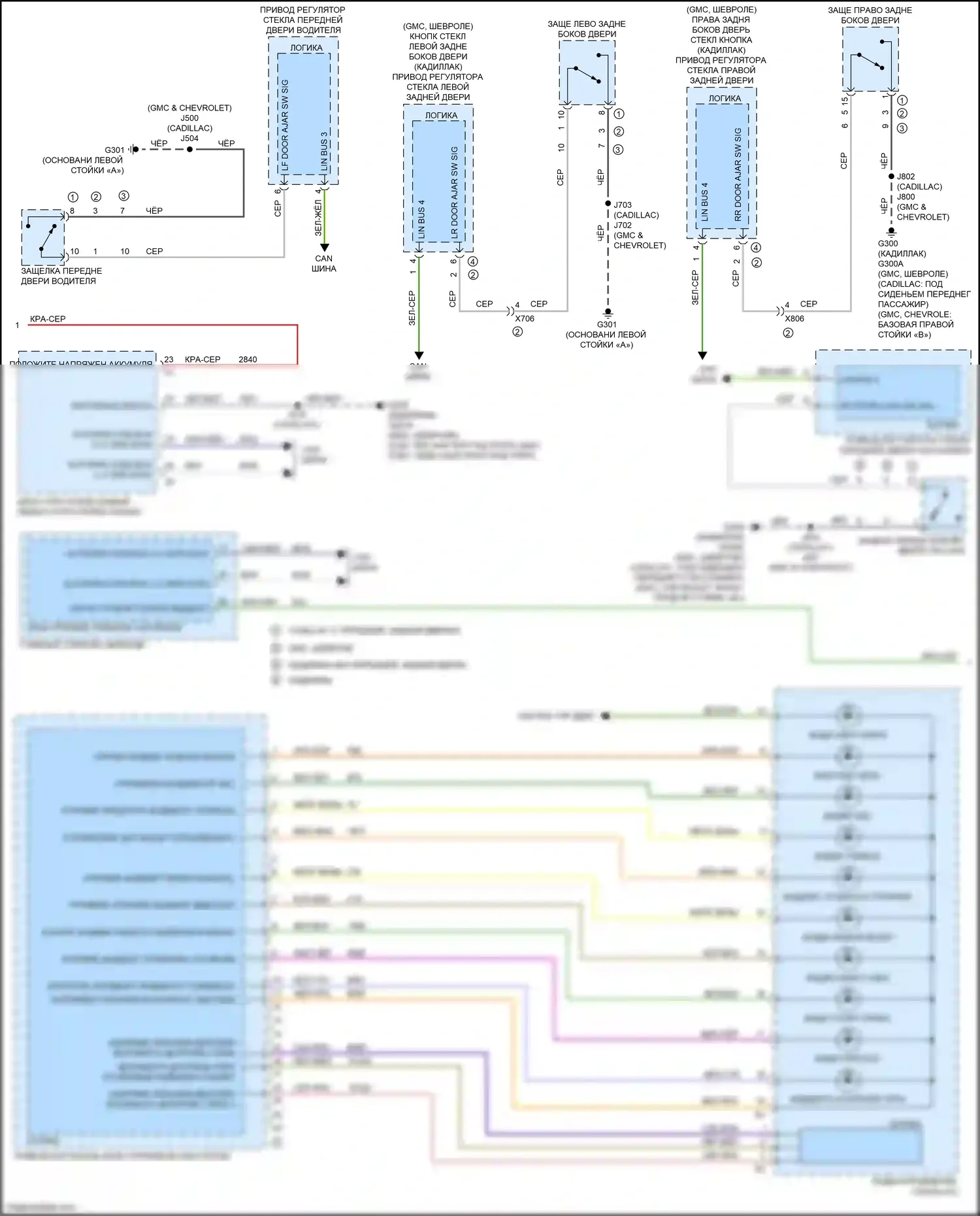 Escalade Cadillac GMT 1XX (2020-2024): Электросхема приборной панели (2 из 3) 