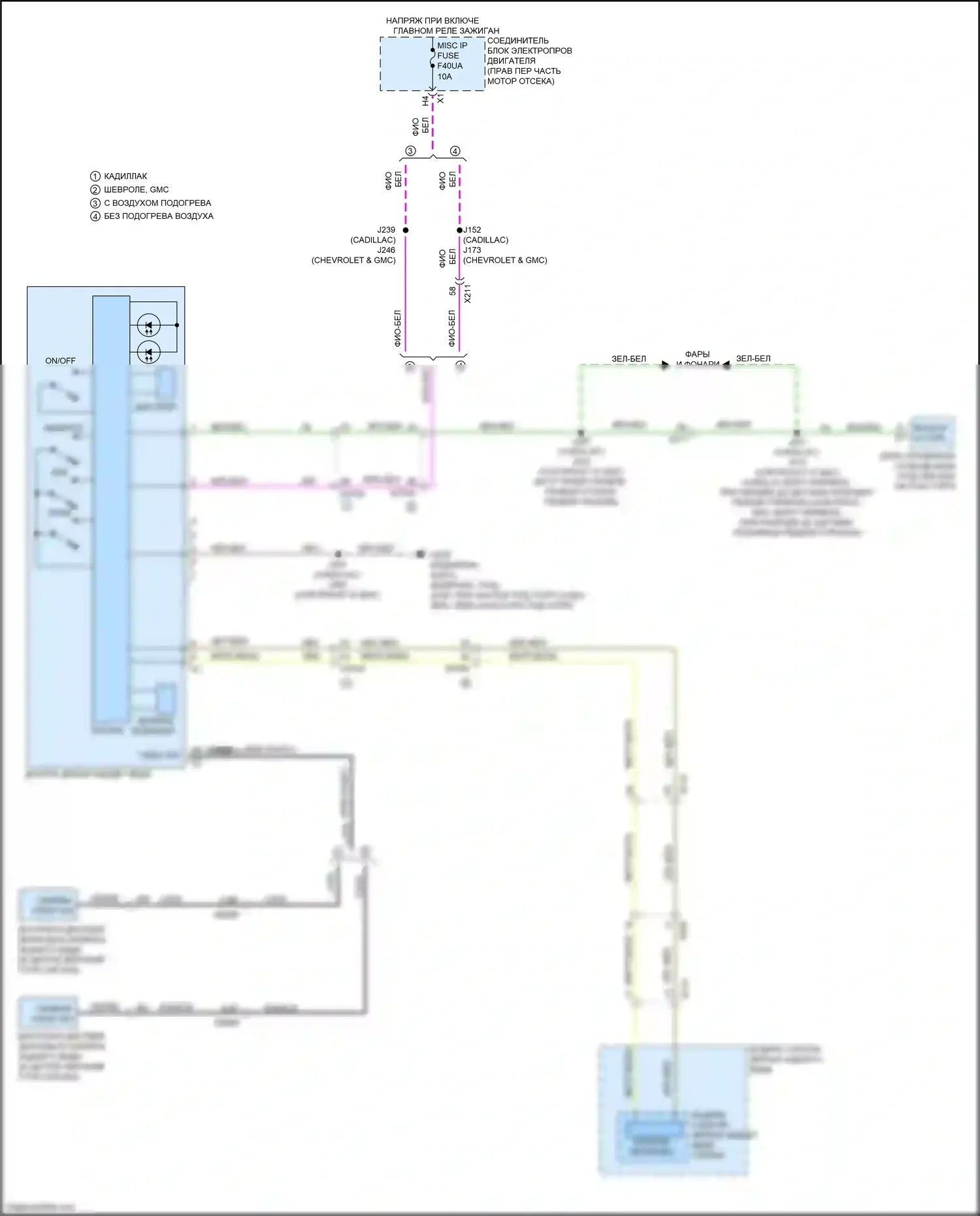 Escalade Cadillac GMT 1XX (2020-2024): Электросхема управления зеркалами заднего вида 