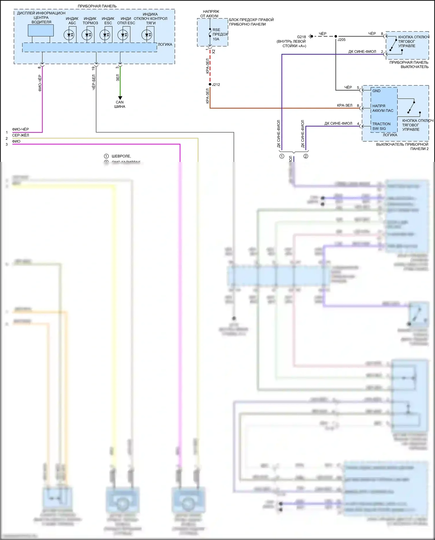 Escalade Cadillac GMT K2 (2014-2020): Электросхема антиблокировочного тормоза (2 из 2) 