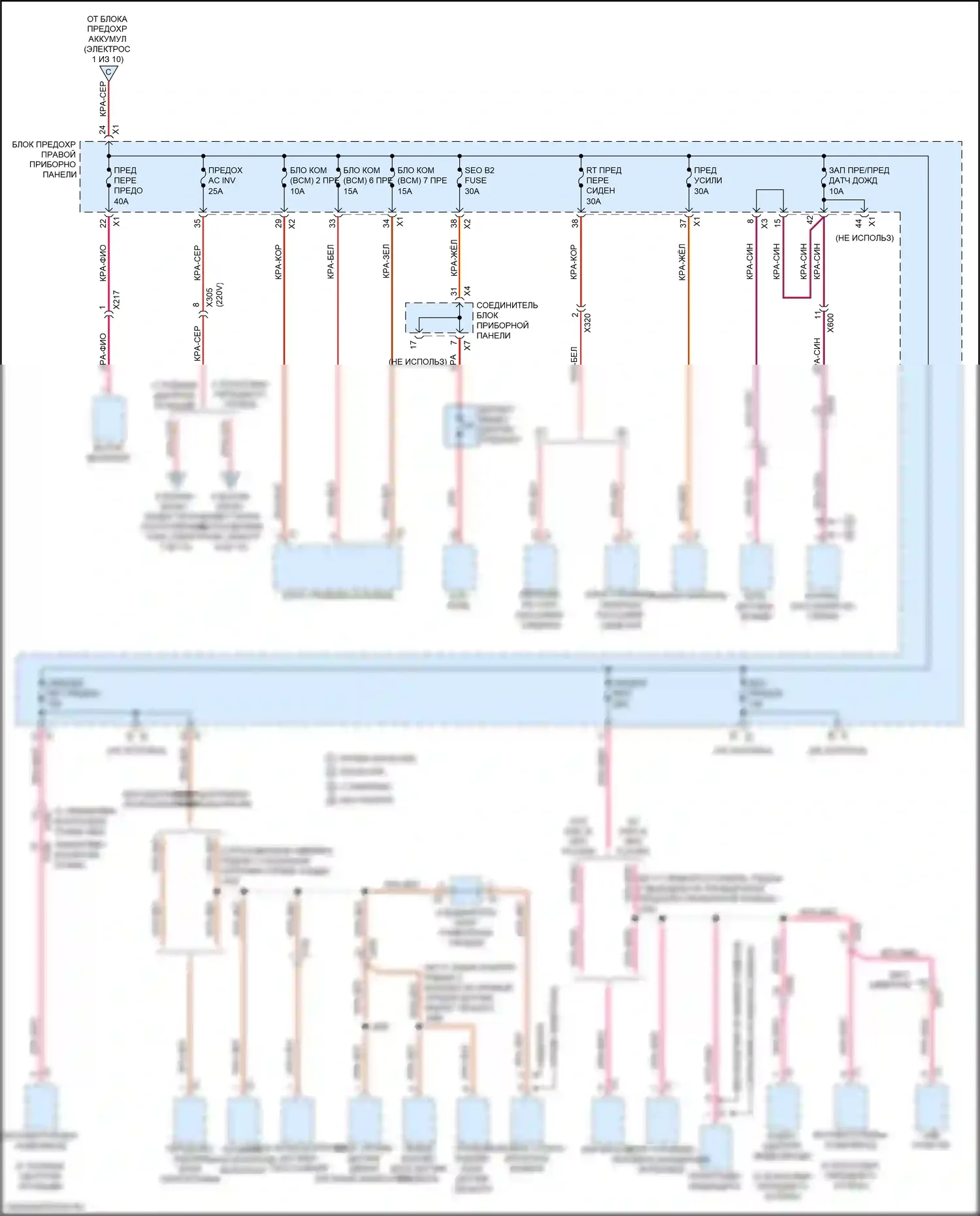 Escalade Cadillac GMT K2 (2014-2020): Электросхема блока предохранителей реле (4 из 10) 