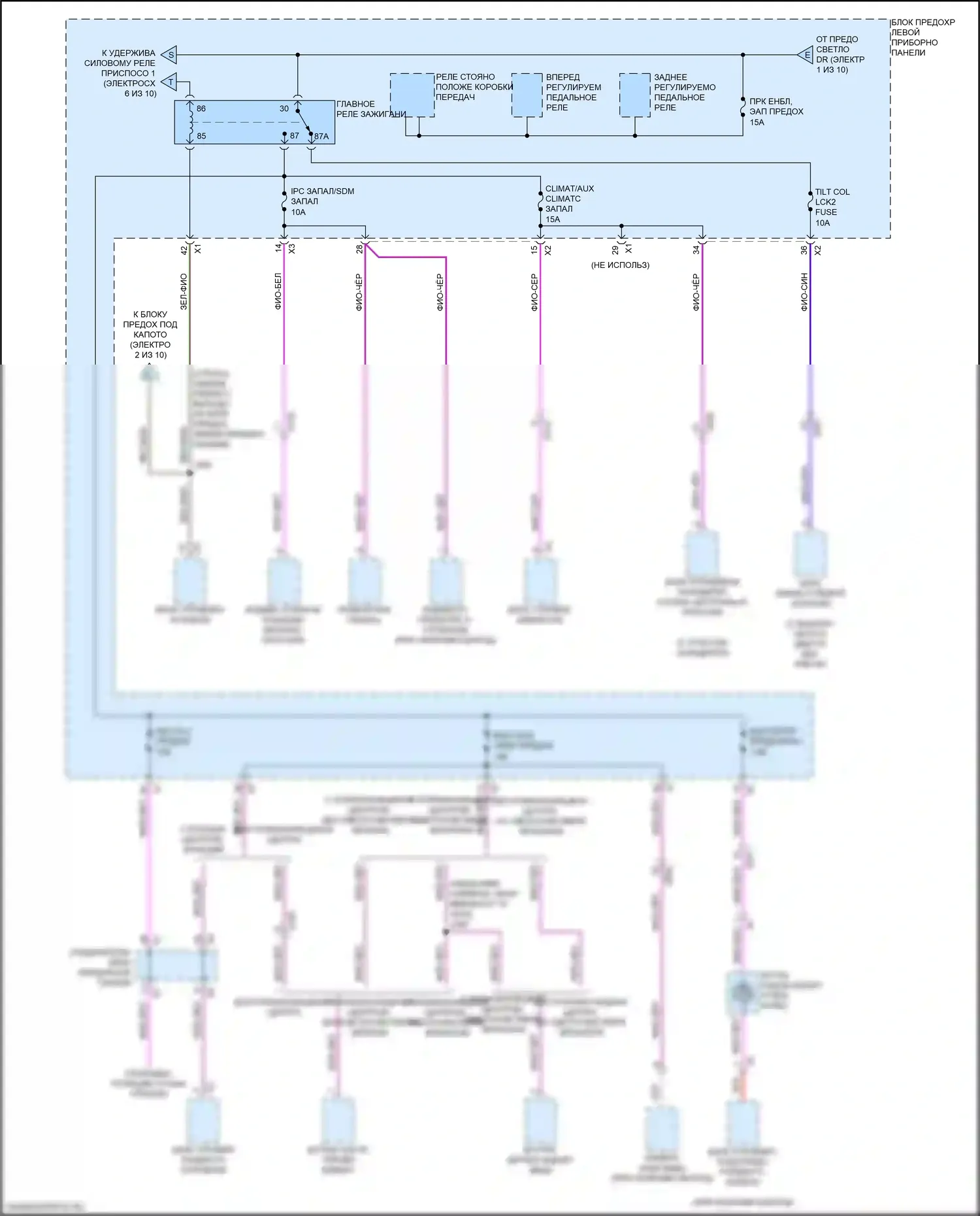 Escalade Cadillac GMT K2 (2014-2020): Электросхема блока предохранителей реле (5 из 10) 