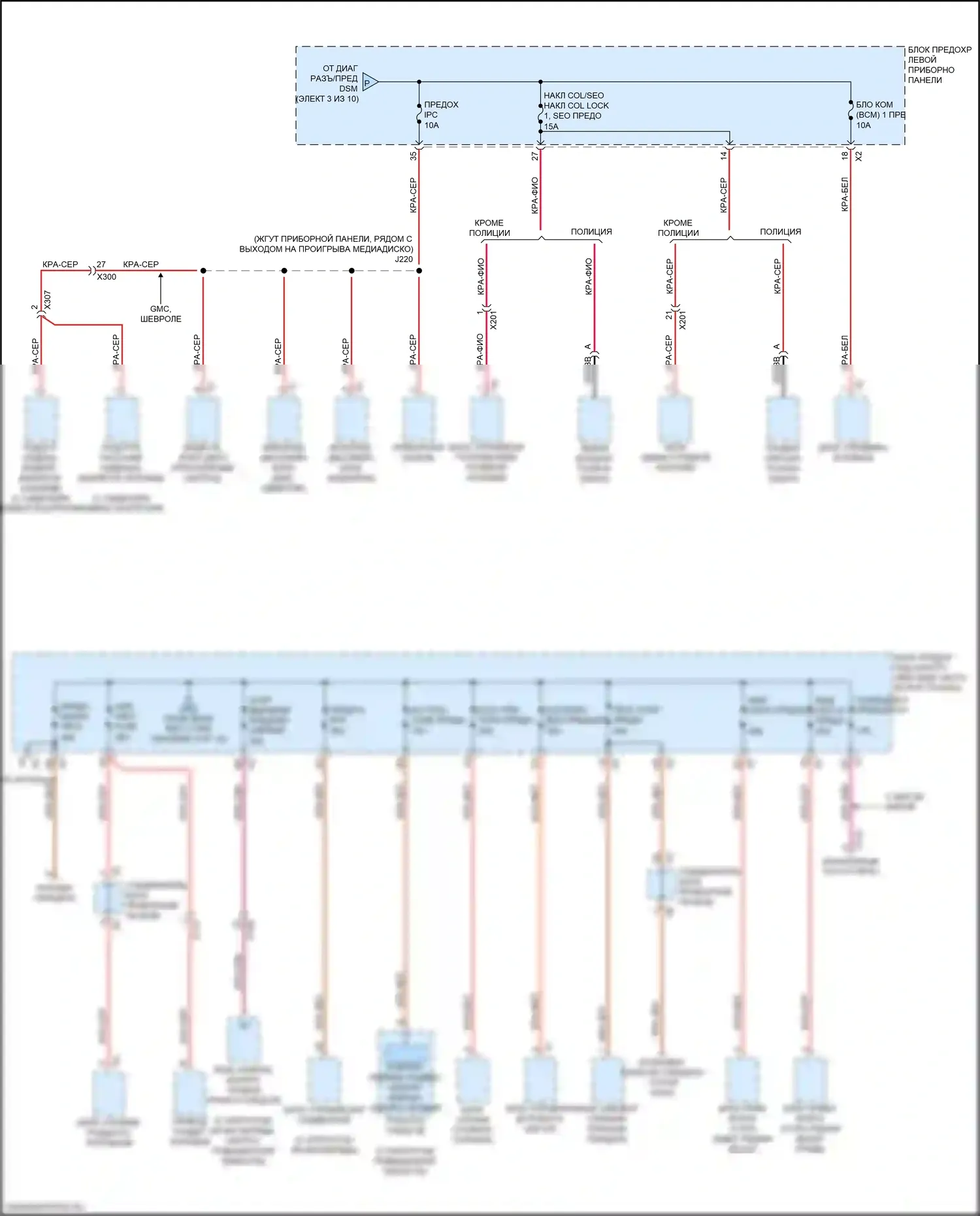 Escalade Cadillac GMT K2 (2014-2020): Электросхема блока предохранителей реле (8 из 10) 