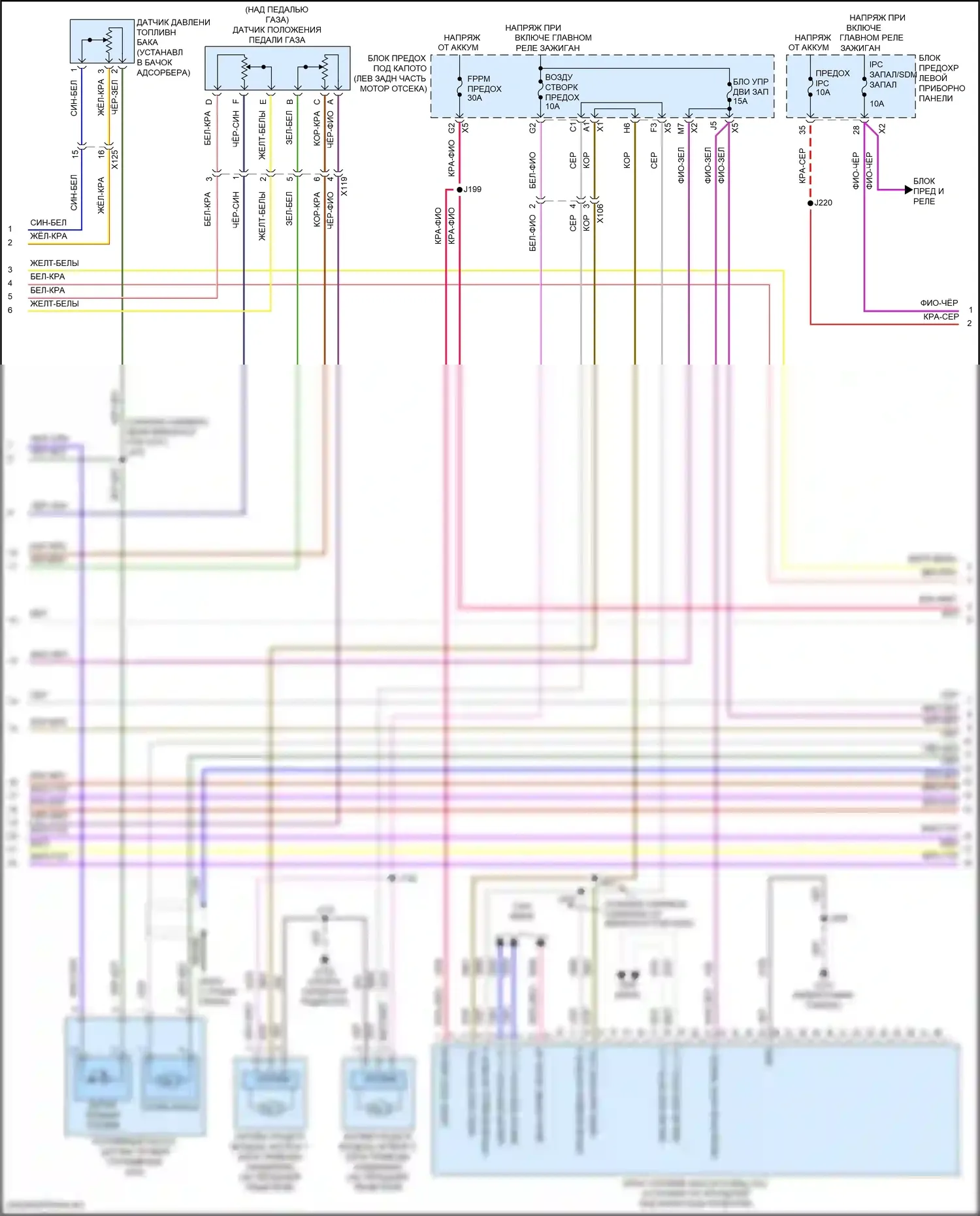 Escalade Cadillac GMT K2 (2014-2020): Электросхема двигателя 6.2l vin f (2 из 8) 