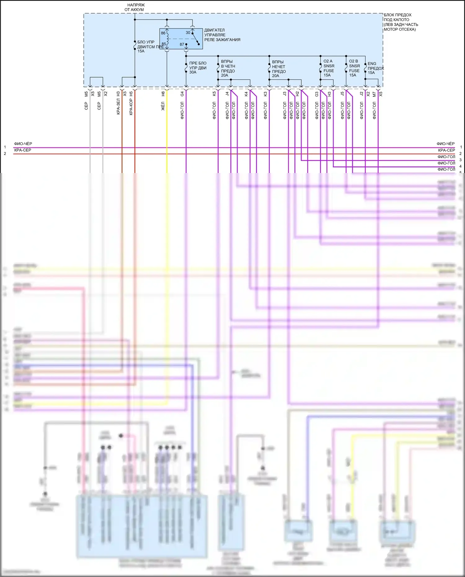 Escalade Cadillac GMT K2 (2014-2020): Электросхема двигателя 6.2l vin f (3 из 8) 