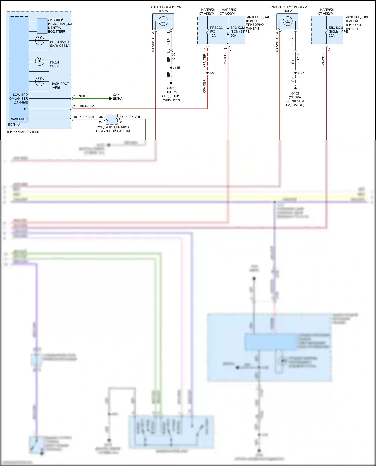 Escalade Cadillac GMT K2 (2014-2020): Электросхема фар (2 из 3) 