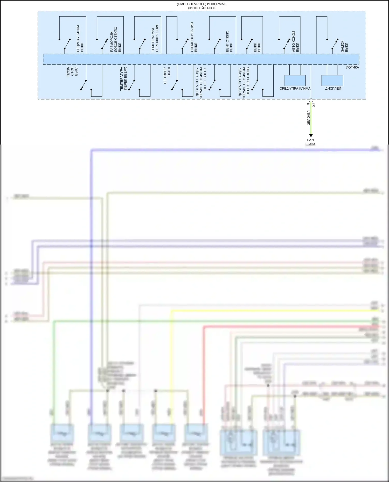 Escalade Cadillac GMT K2 (2014-2020): Электросхема климат контроля (3 из 5) 