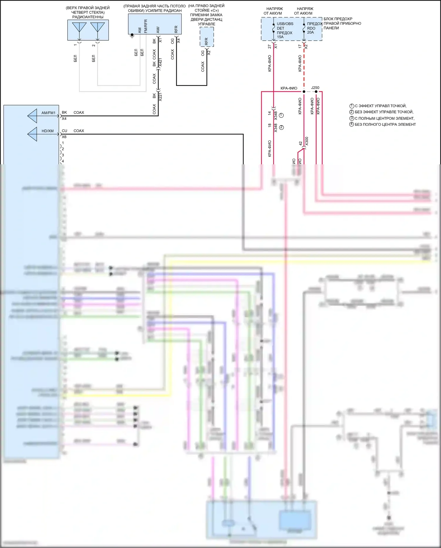 Escalade Cadillac GMT K2 (2014-2020): Электросхема магнитолы премиум-класса, с усилителем объемного звучания и аудиофайлом (1 из 6) 
