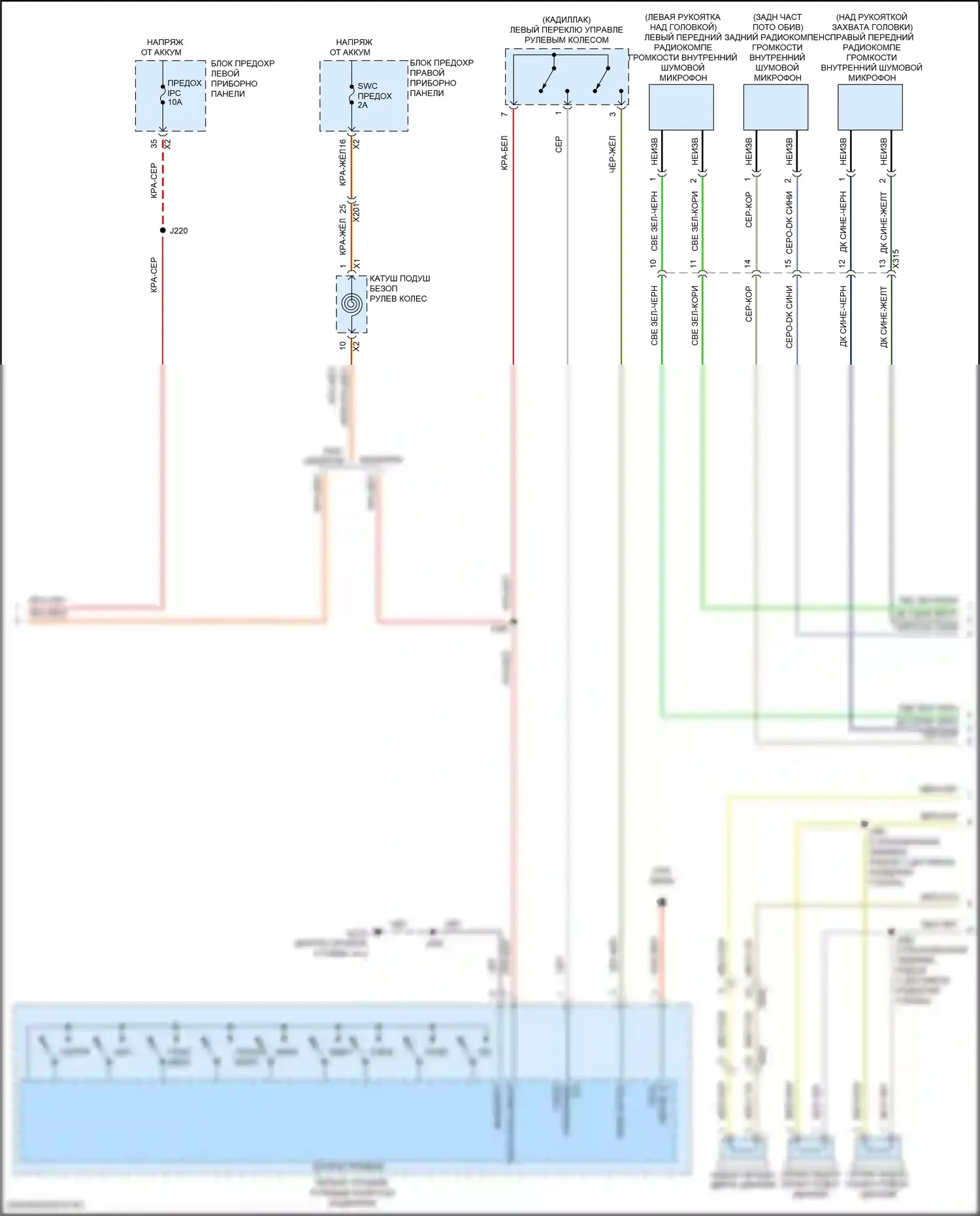 Escalade Cadillac GMT K2 (2014-2020): Электросхема магнитолы премиум-класса, с усилителем объемного звучания и аудиофайлом (5 из 6) 