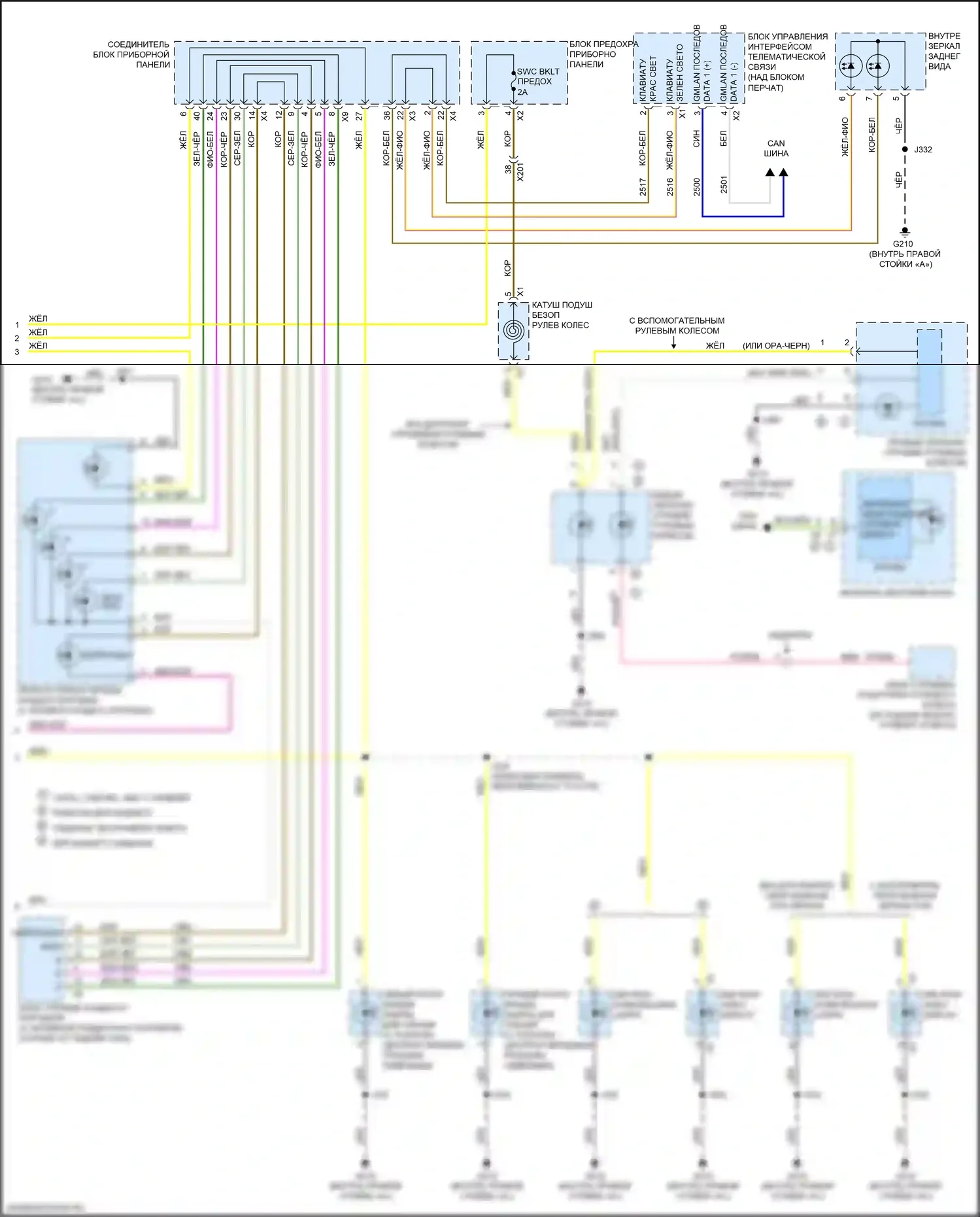 Escalade Cadillac GMT K2 (2014-2020): Электросхема подсветки приборной панели (4 из 4) 