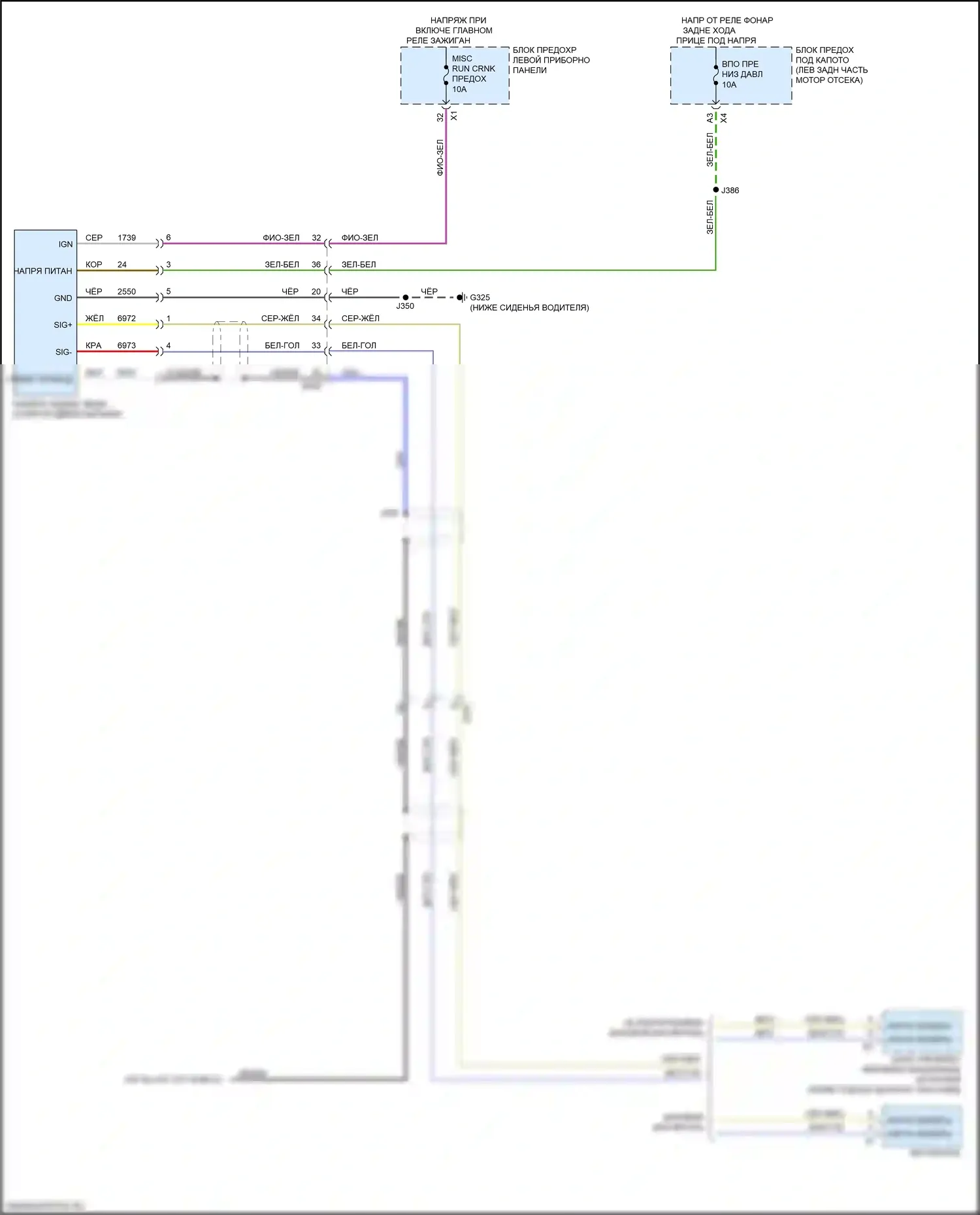 Escalade Cadillac GMT K2 (2014-2020): Электросхема камеры заднего вида 