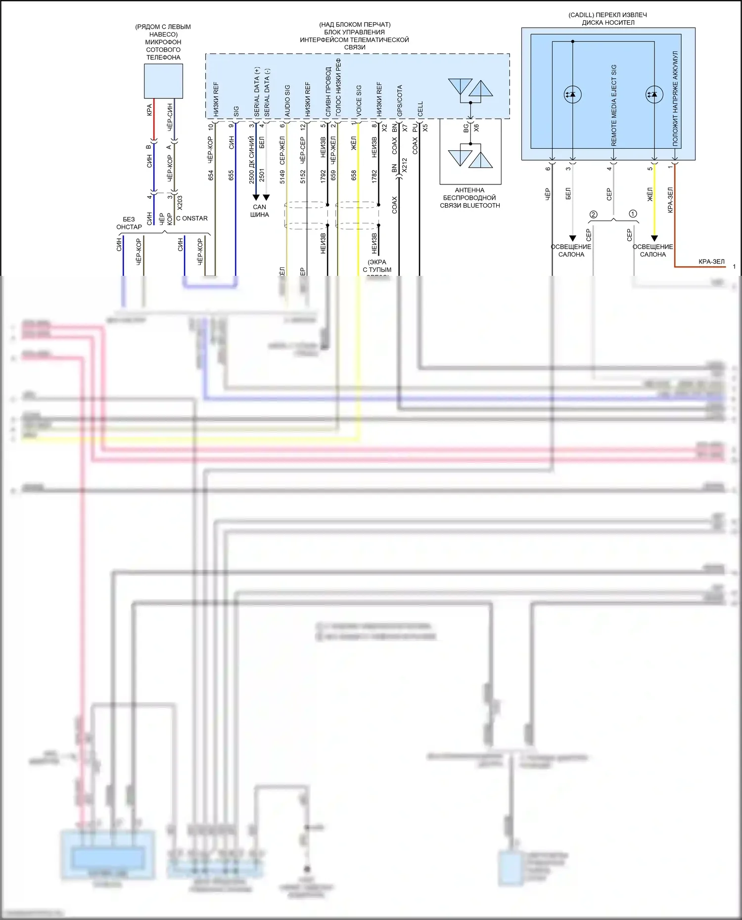 Escalade Cadillac GMT K2 (2014-2020): Электросхема навигации, базовой (3 из 6) 