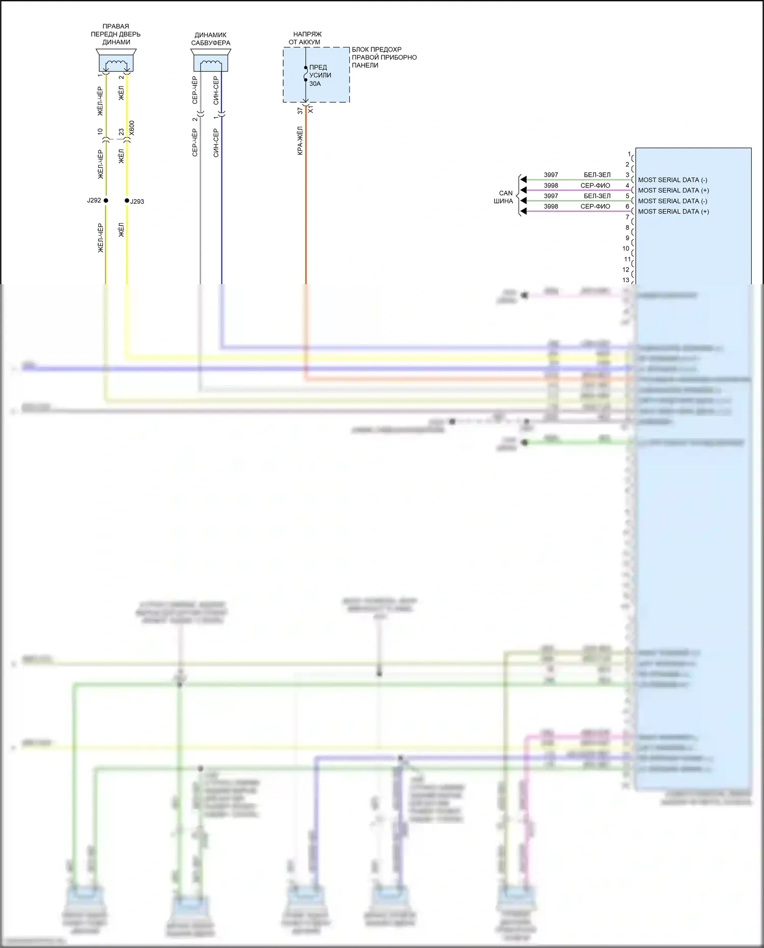 Escalade Cadillac GMT K2 (2014-2020): Электросхема навигации, без объемного усилителя (6 из 6) 