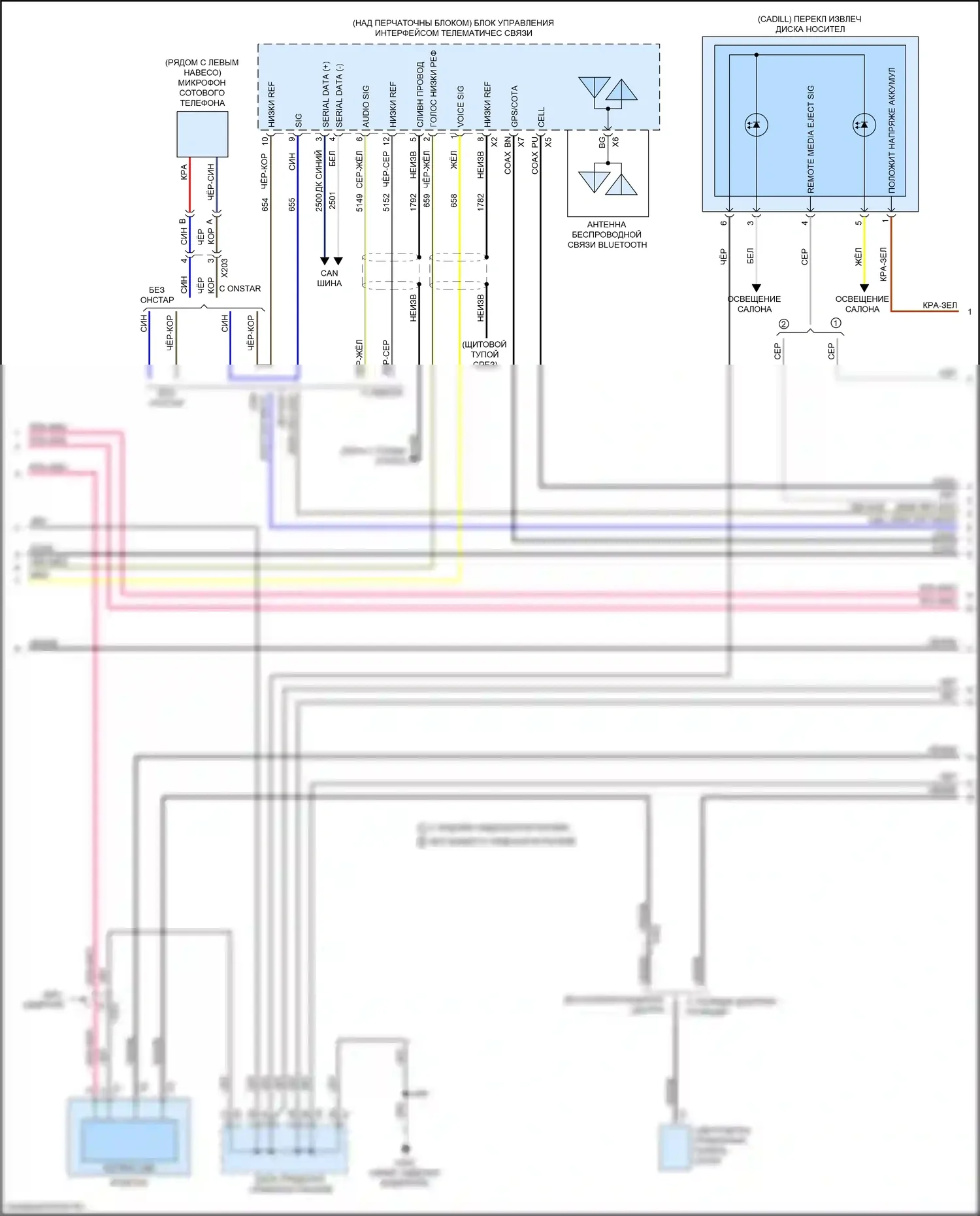 Escalade Cadillac GMT K2 (2014-2020): Электросхема навигации, с усилителем объемного звучания и аудиофайлом (2 из 6) 