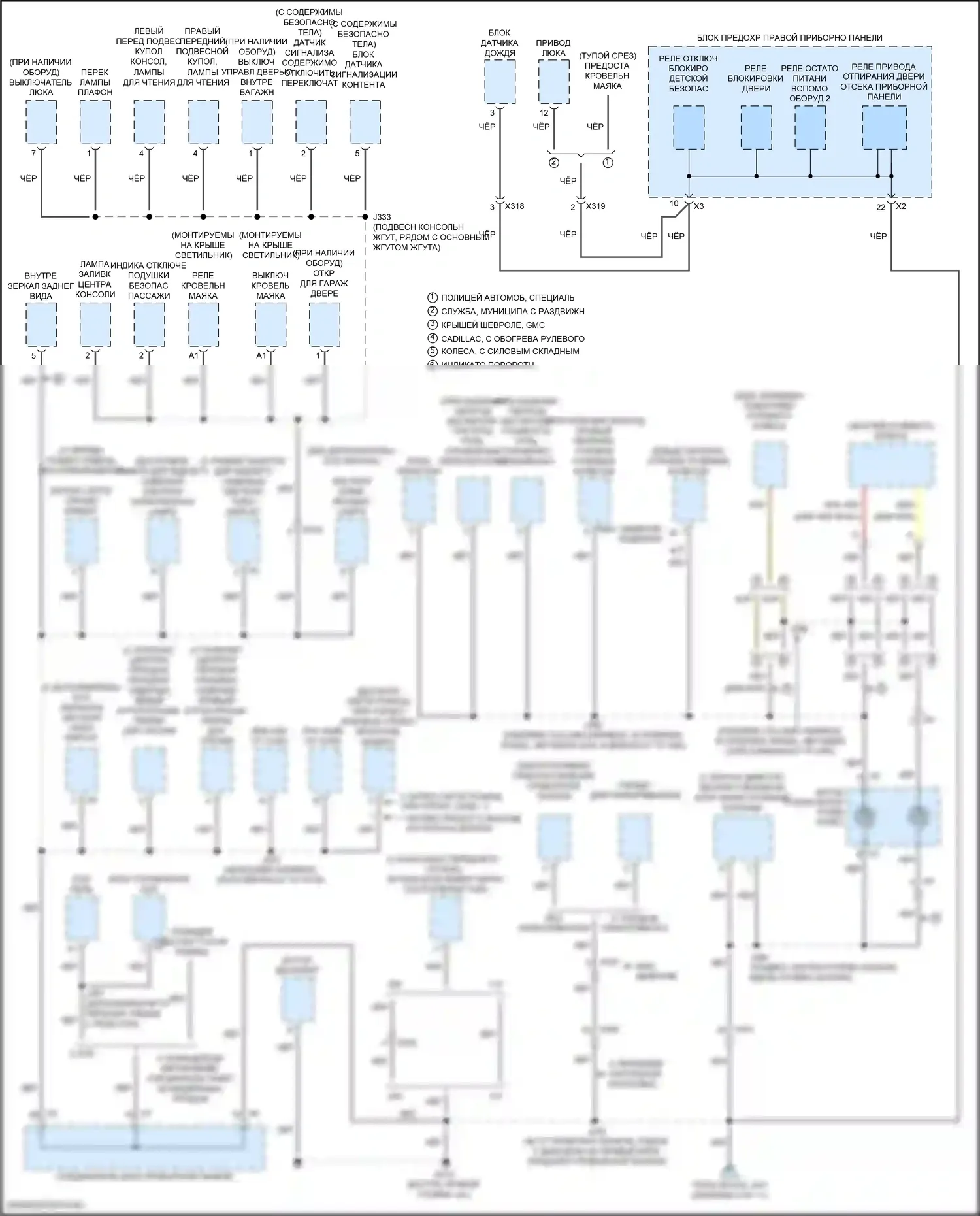 Escalade Cadillac GMT K2 (2014-2020): Электросхема разводки массы (4 из 11) 