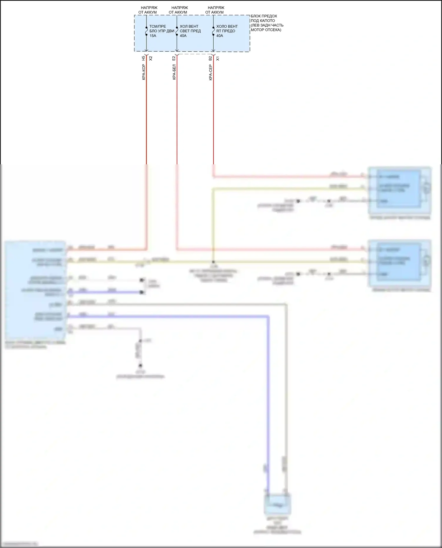 Escalade Cadillac GMT K2 (2014-2020): Электросхема вентилятора охлаждения 