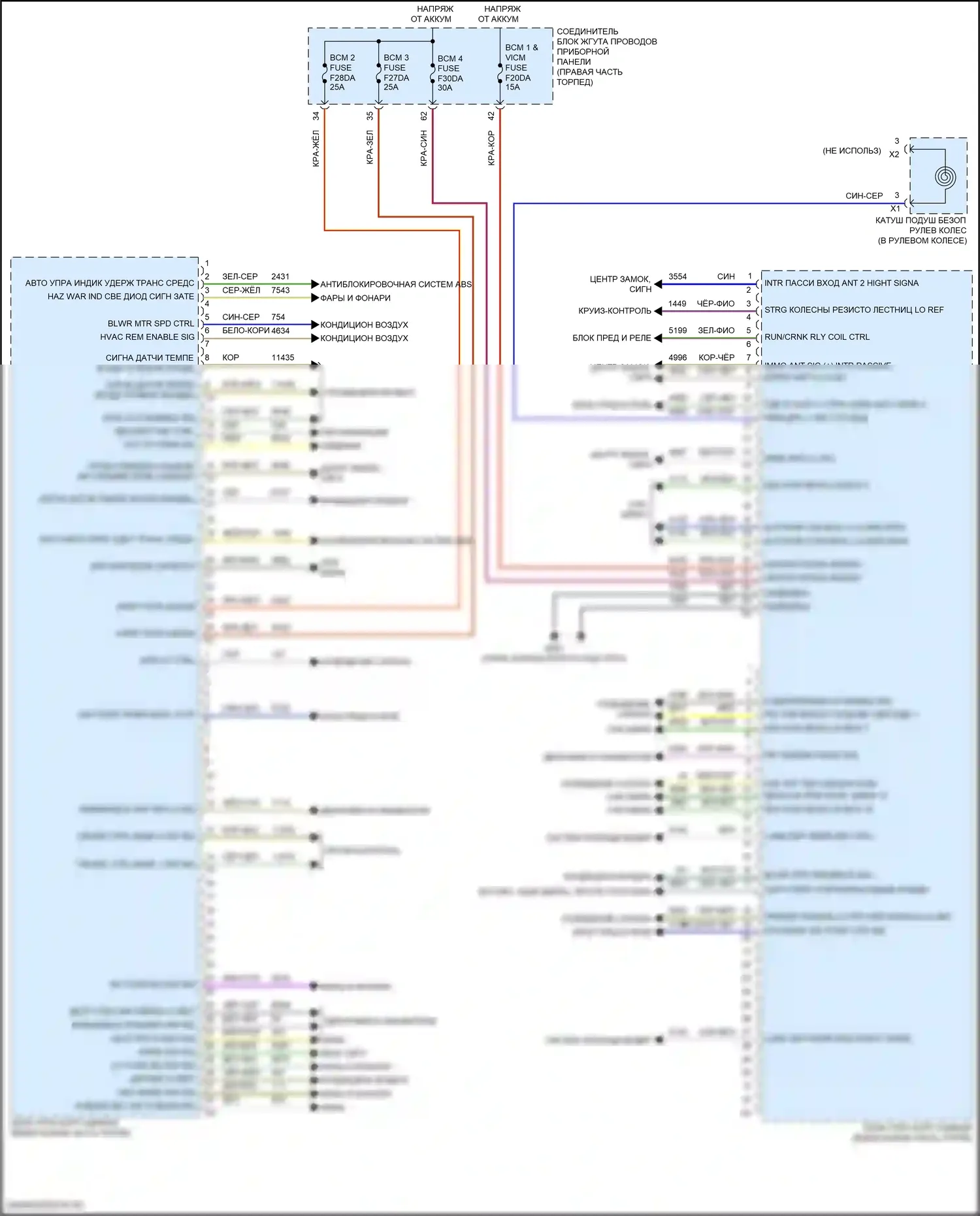 Lyriq Cadillac I (2022-2024): Электросхема блоков управления кузовом (1 из 2) 