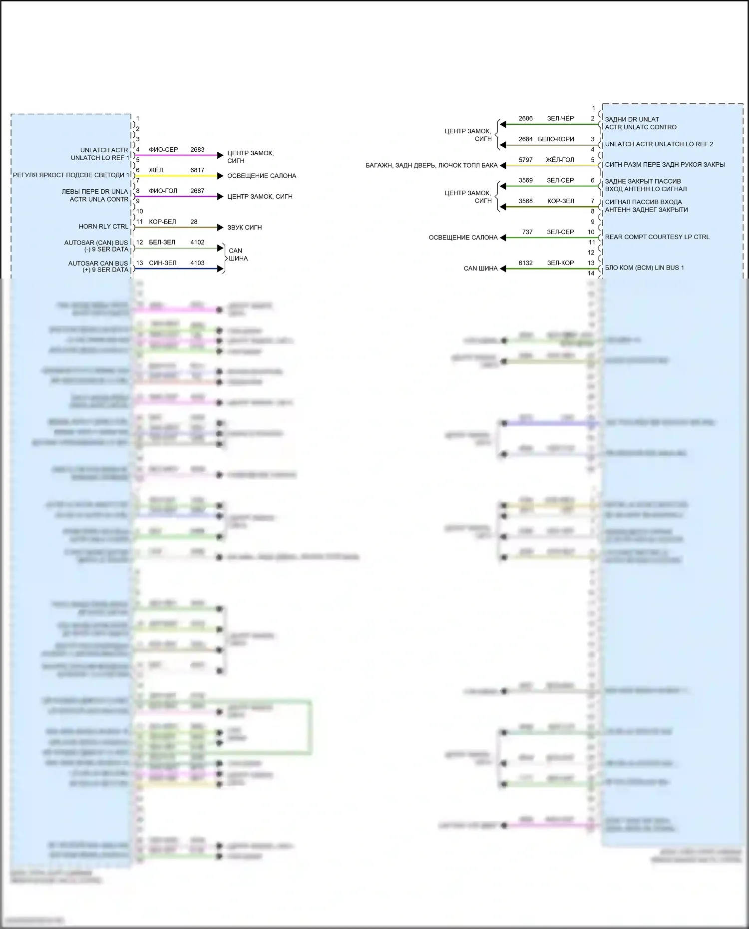 Lyriq Cadillac I (2022-2024): Электросхема блоков управления кузовом (2 из 2) 