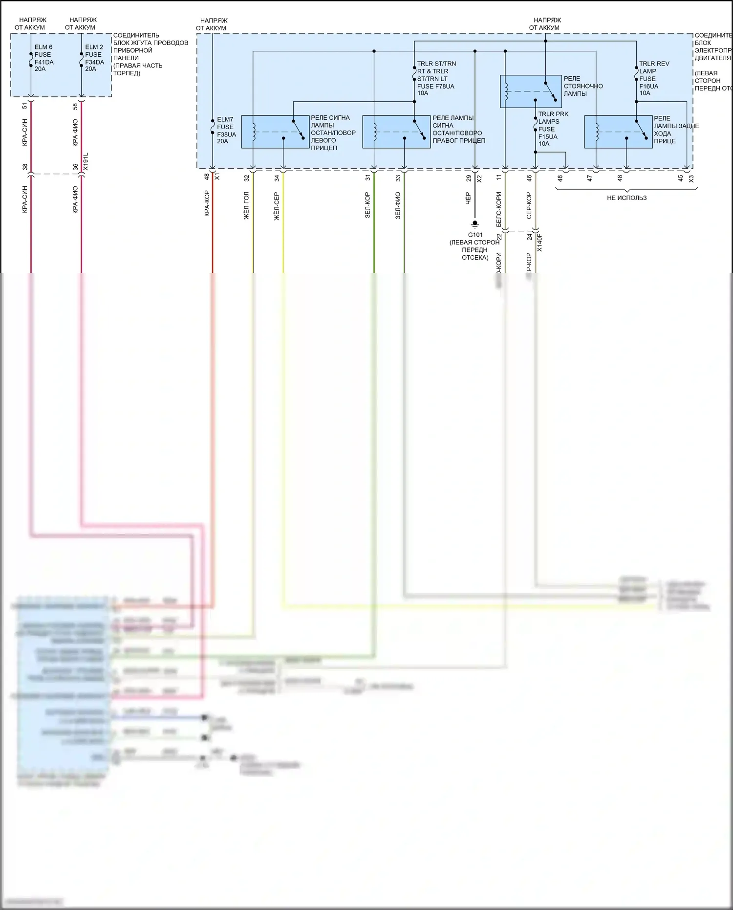 Lyriq Cadillac I (2022-2024): Электросхема буксировки прицепа 
