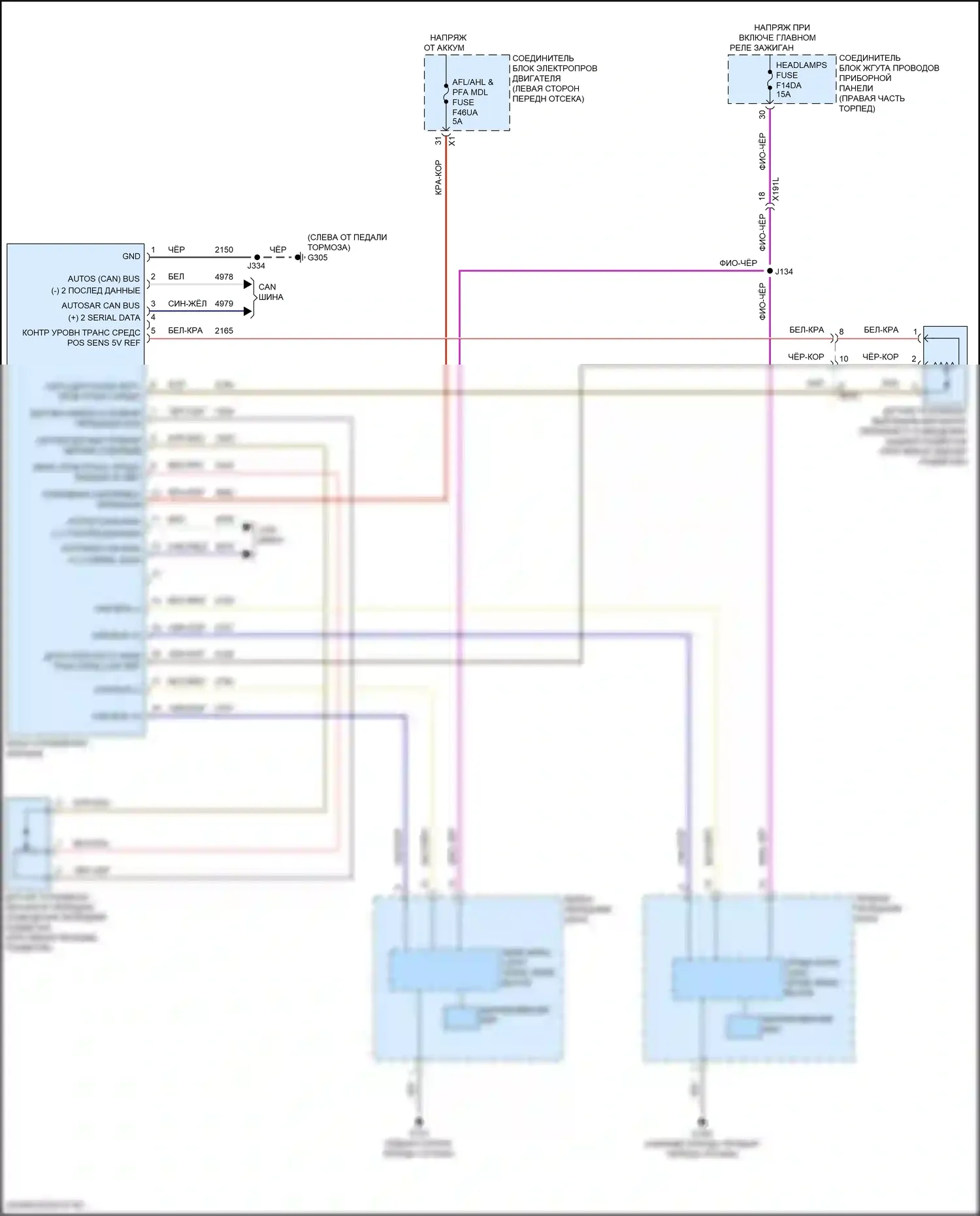 Lyriq Cadillac I (2022-2024): Электросхема корректора фар 